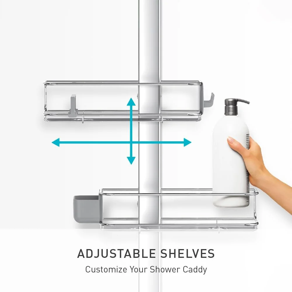 simplehuman Adjustable and Extendable Shower Caddy , Stainless Steel and Anodized Aluminum - Image 5