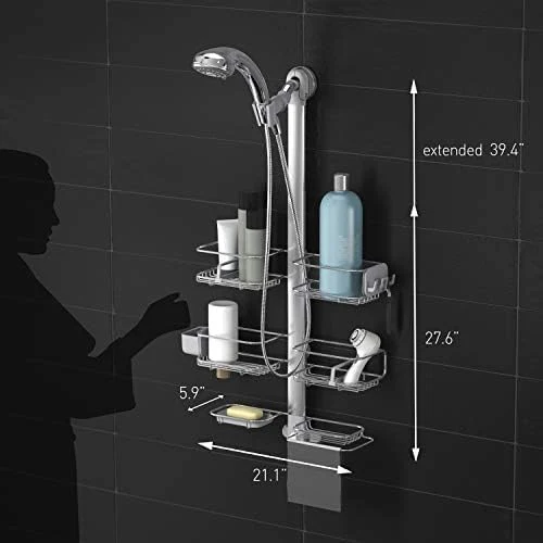 simplehuman Adjustable and Extendable Shower Caddy , Stainless Steel and Anodized Aluminum - Image 7