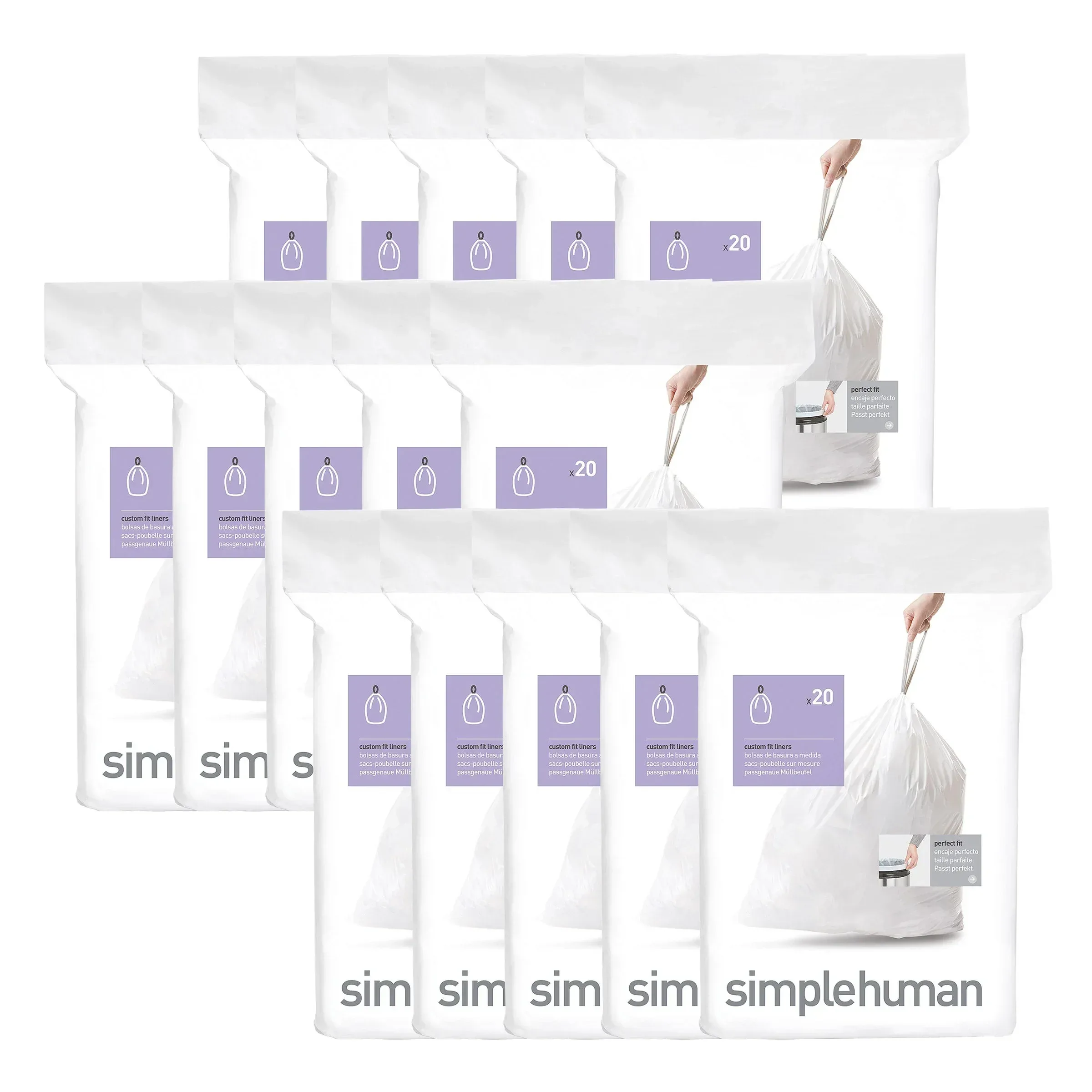 simplehuman Custom Fit Liners, 300-pack - Image 7