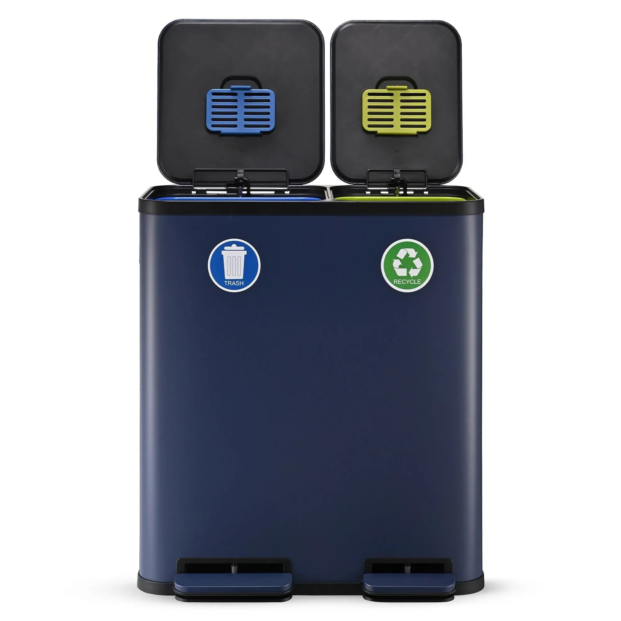 Simpli-Magic 18.5 Gallon (40L x 30L) Dual Compartment Step Trash Can – Kitchen Garbage Can with Waste & Recycling Bins – Slow-Close Lid, Odor Control, Hands-Free - Image 8