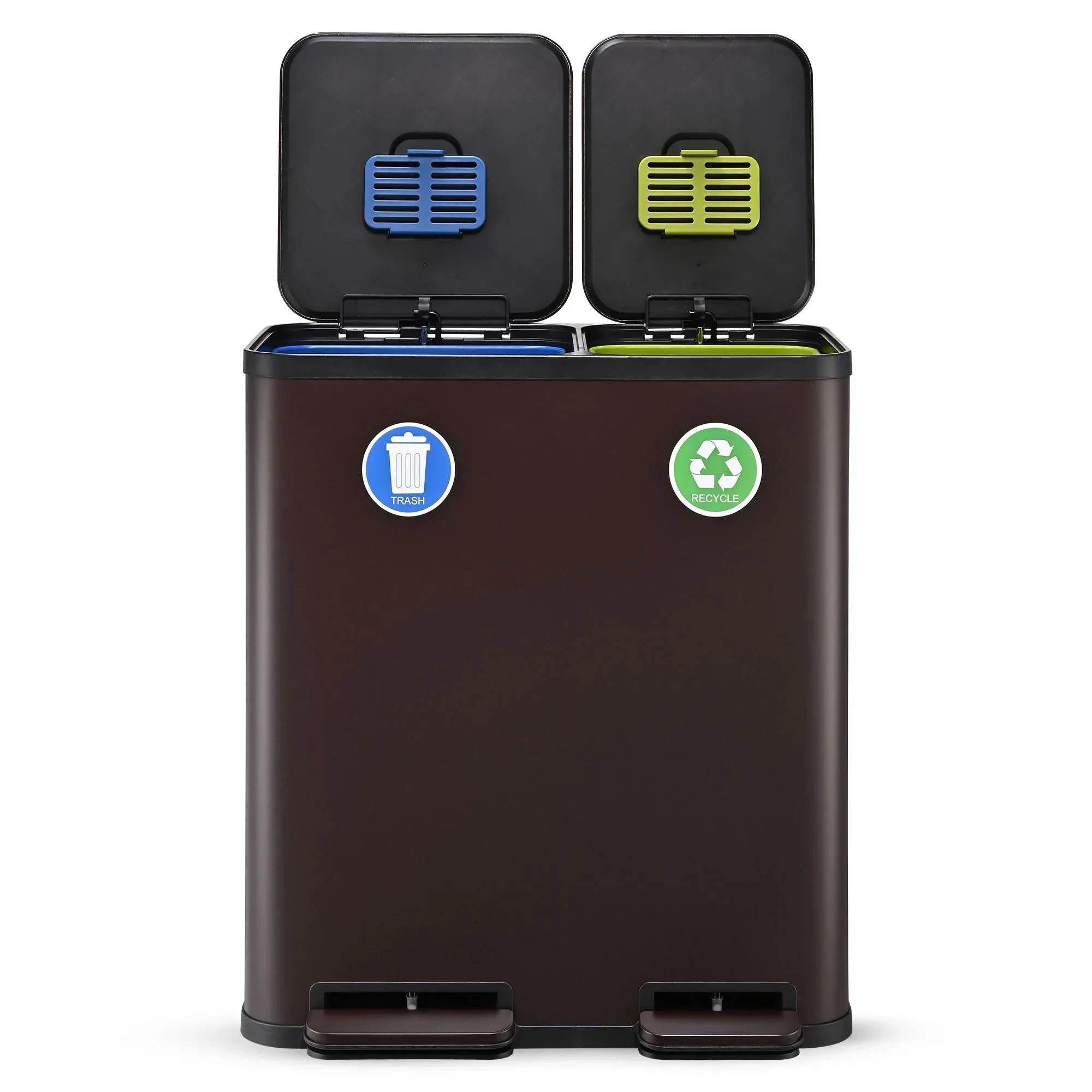 Simpli-Magic 18.5 Gallon (40L x 30L) Dual Compartment Step Trash Can – Kitchen Garbage Can with Waste & Recycling Bins – Slow-Close Lid, Odor Control, Hands-Free - Image 9