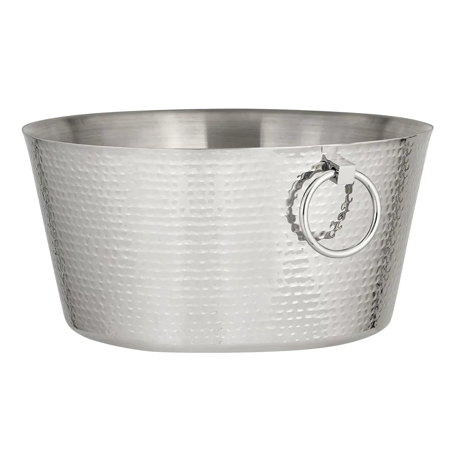 SKI 30 Quart Hammered Double Walled Stainless Steel Beverage Tub - Image 3