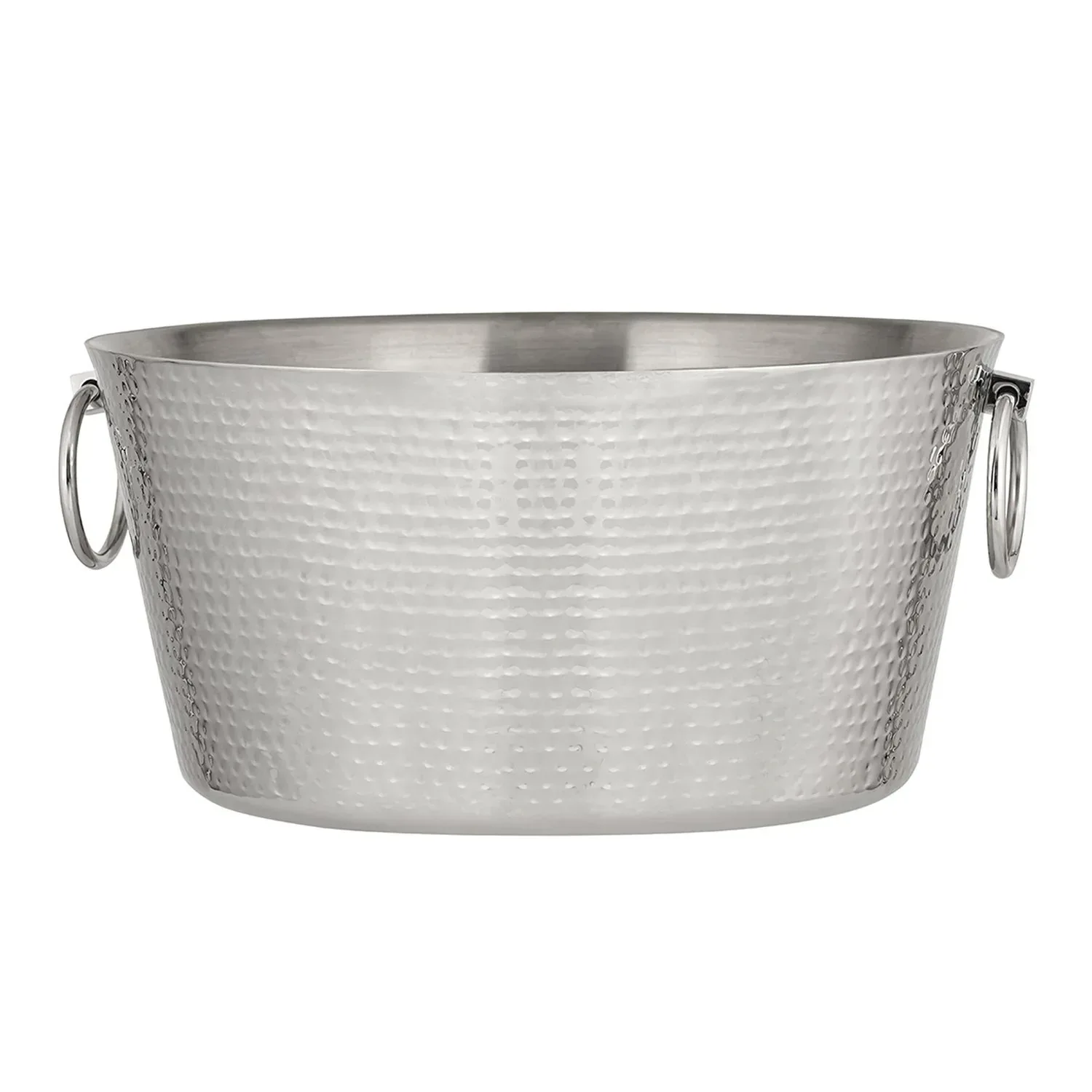 SKI 30 Quart Hammered Double Walled Stainless Steel Beverage Tub - Image 4