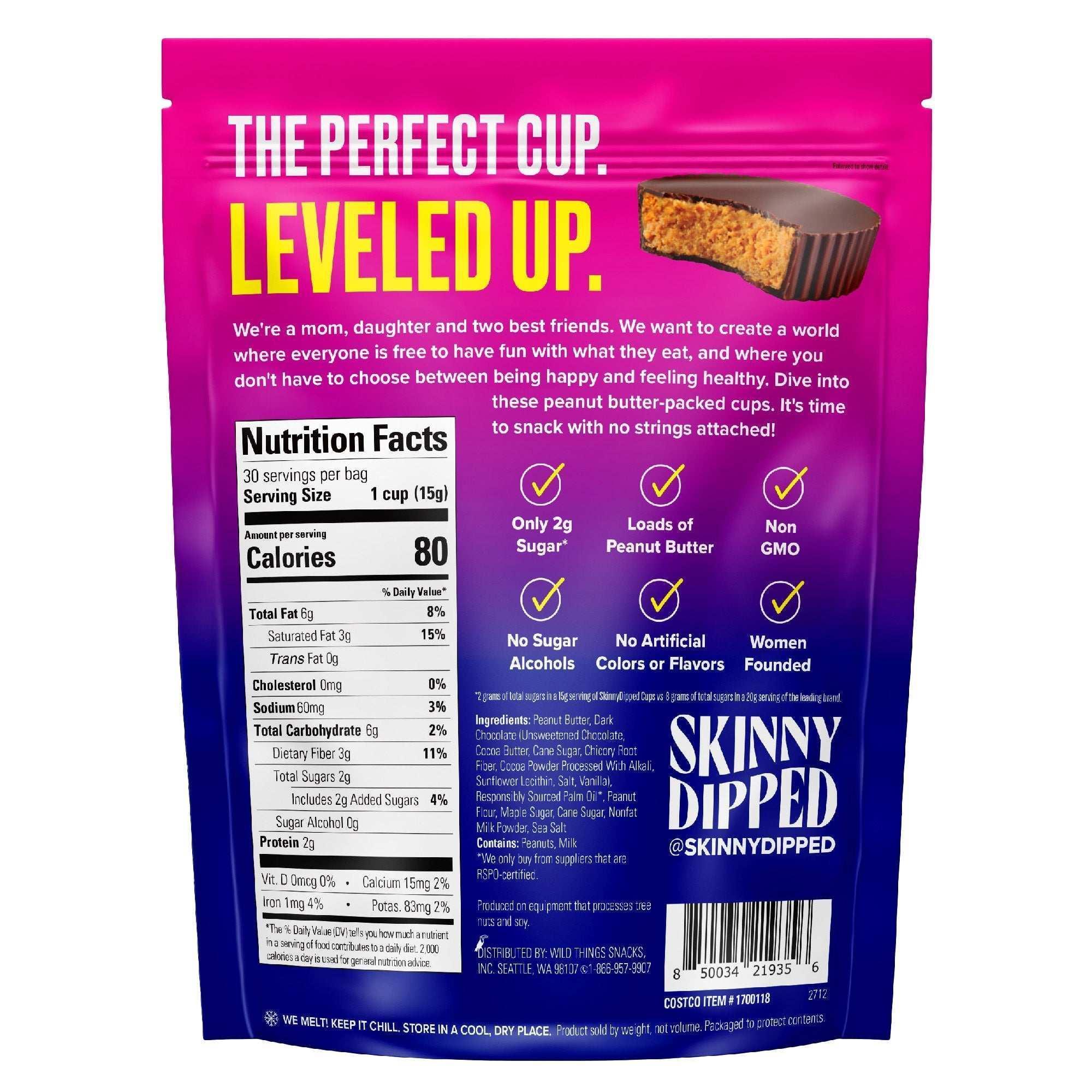 Skinny Dipped Cups, Dark Chocolate Peanut Butter, 30-count - Image 2