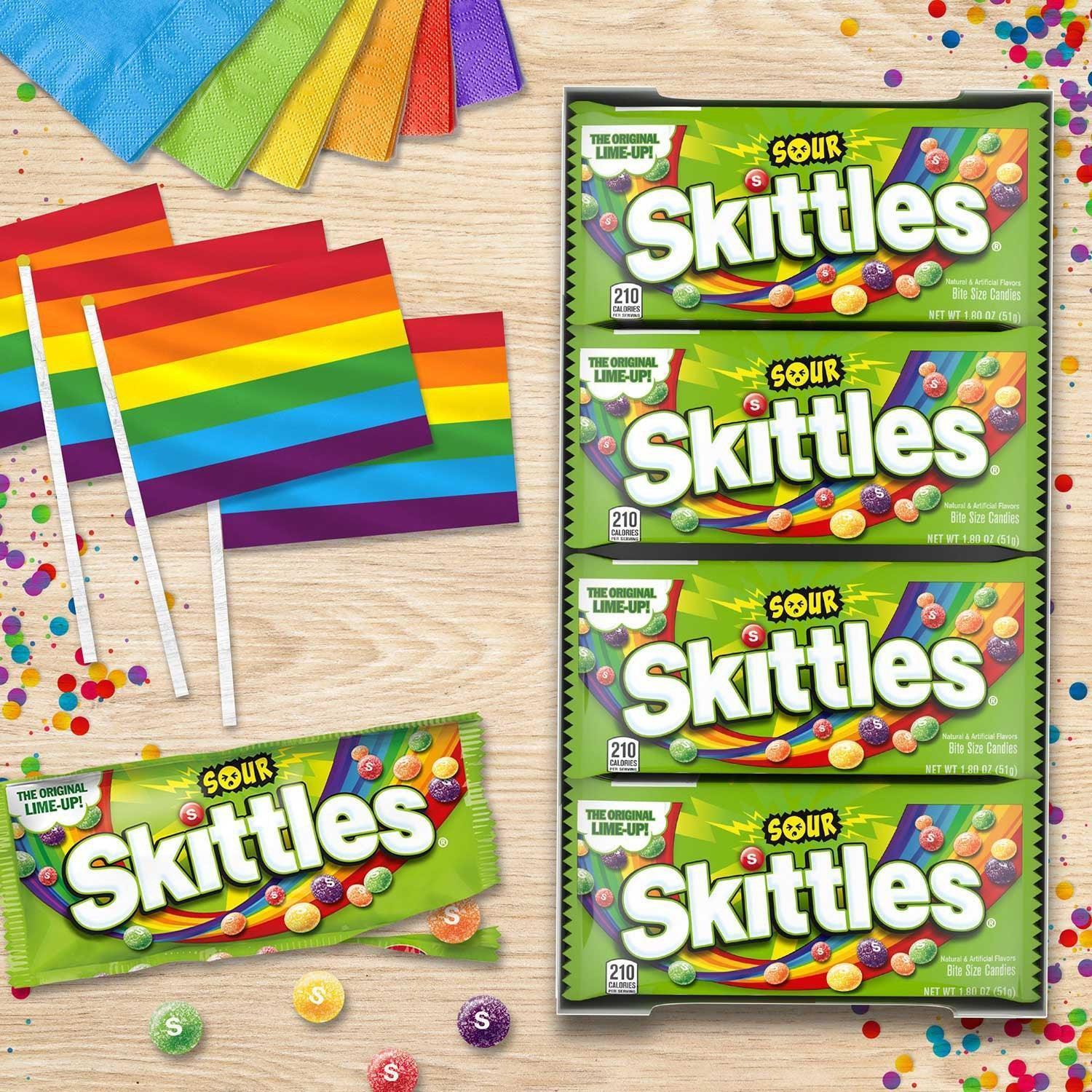 Skittles Sour Fruity Chewy Candy, Full Size, 1.8 oz., 24 pk. - Image 3