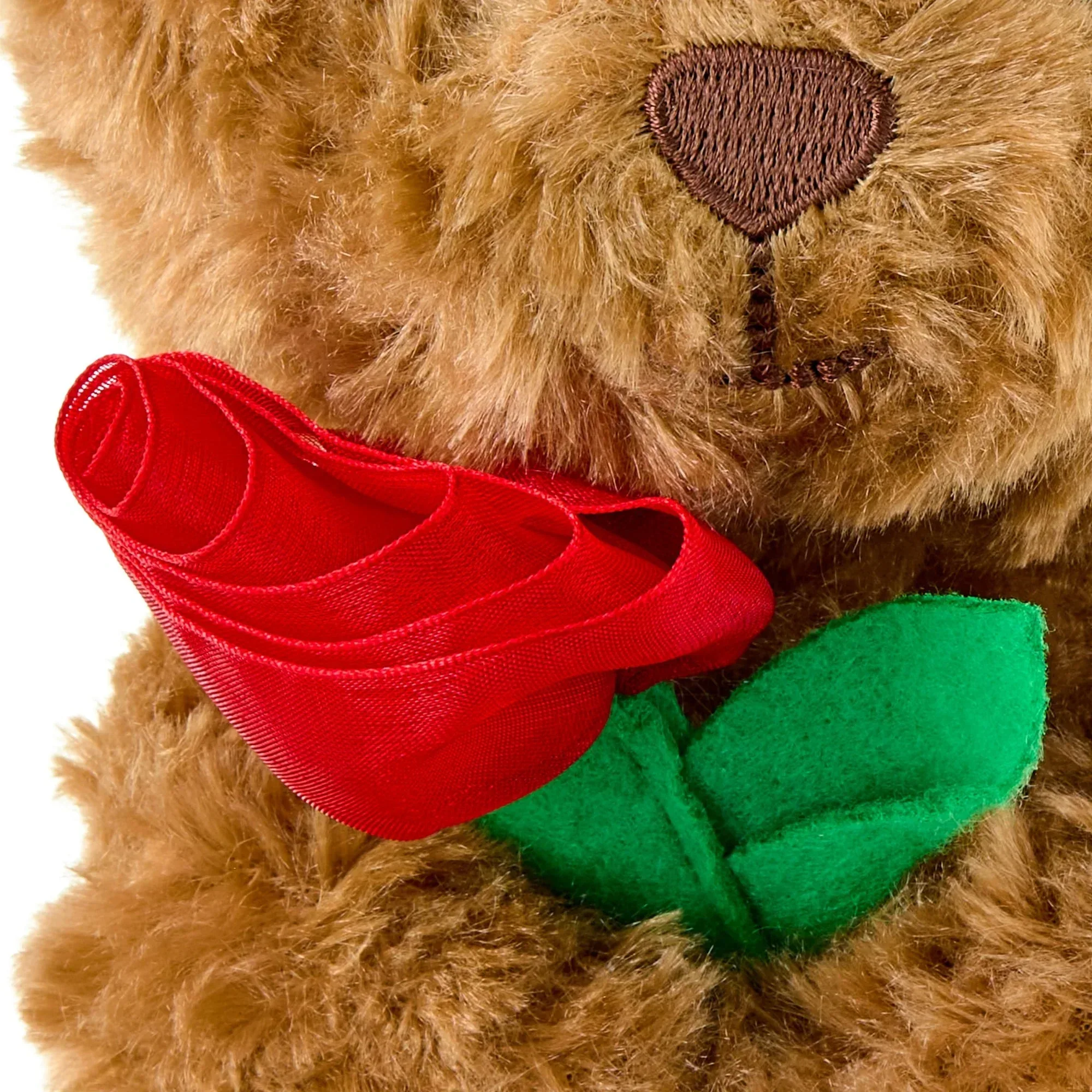Small Bear with Rose Plush, Brown, 8", Valentine's Day by Way To Celebrate - Image 4
