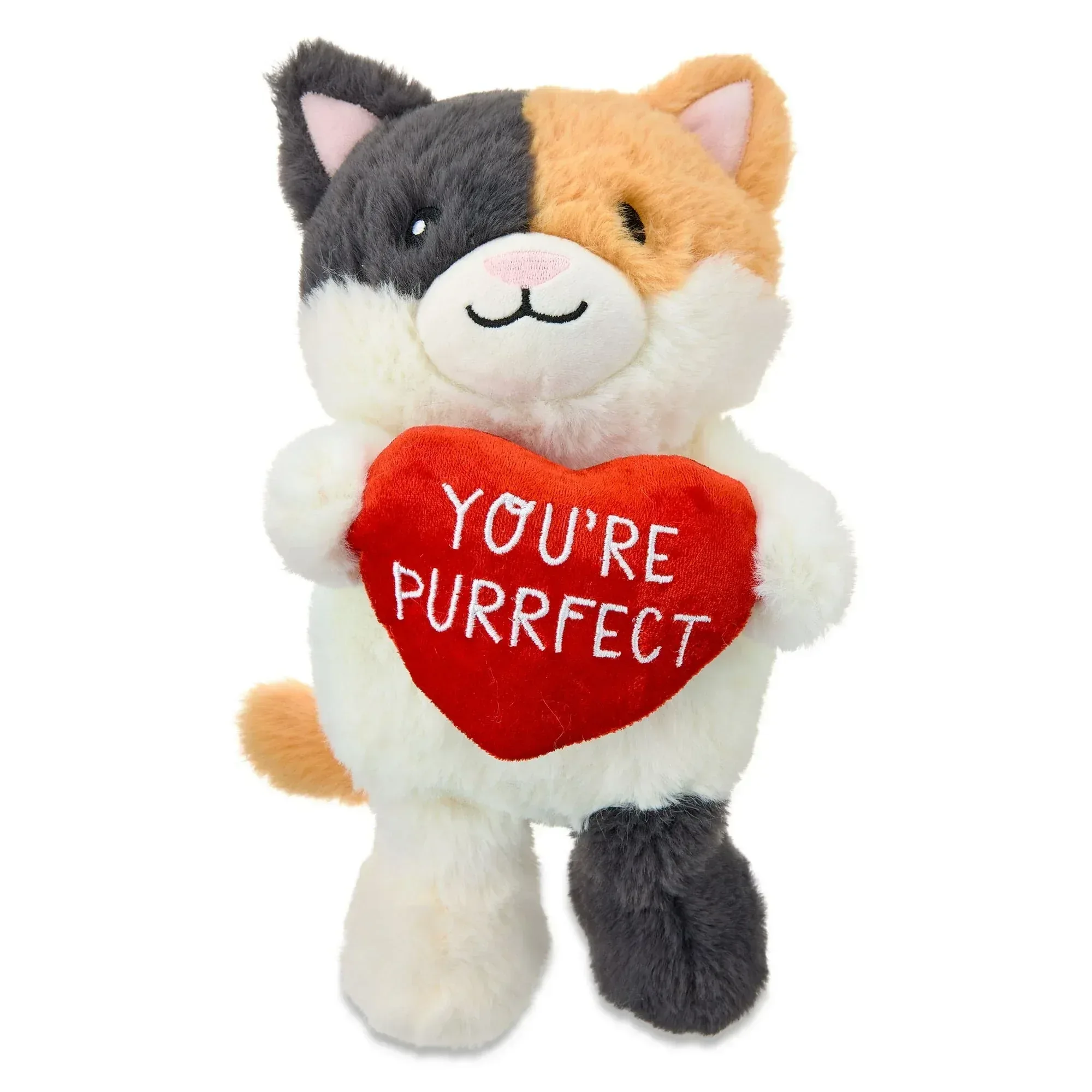 Small Cat Plush, Multicolor, 11.5", Valentine's Day by Way To Celebrate