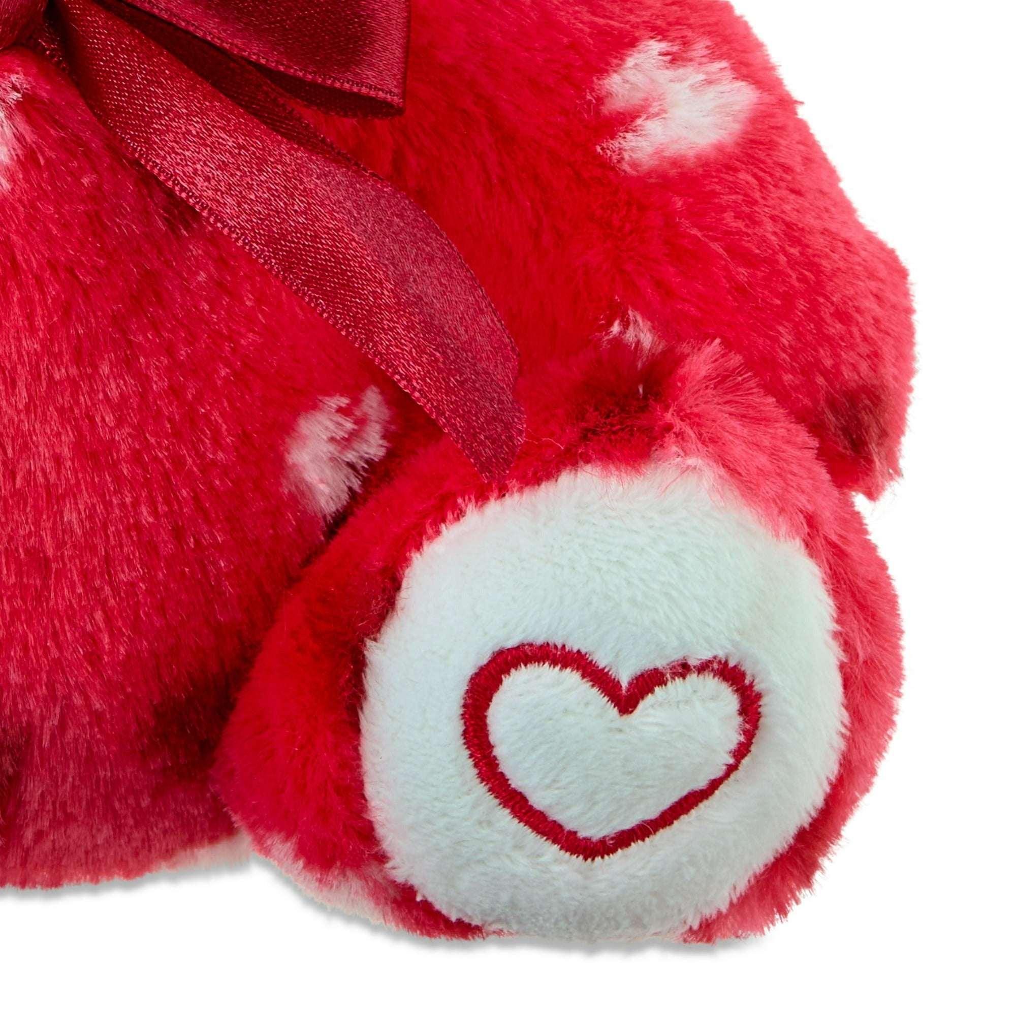 Small Heart Polka Dot Bear Plush, Red, 8", Valentine's Day by Way To Celebrate - Image 4