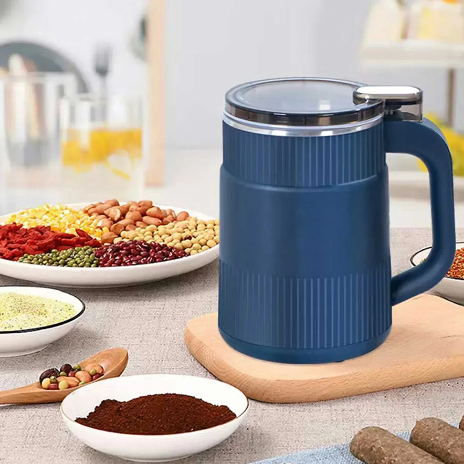 Small Powder Grinding Machine, Grain mills, Herb Grinder, Spice Grinder, Electric Coffee Grinder, Multifunctional Grinding Machine with 304 Stainless Steel Blade,Blue - Image 11