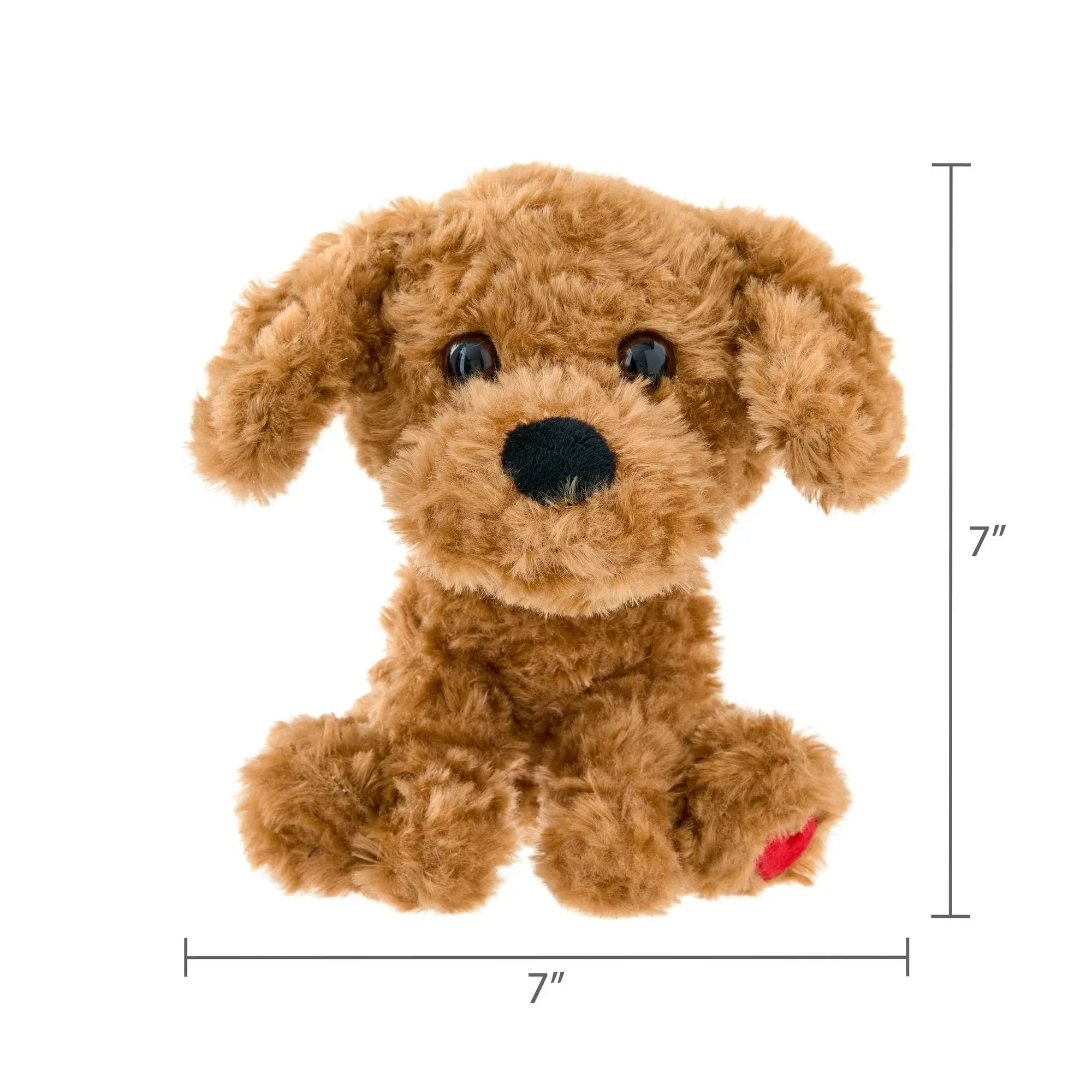 Small Sitting Doodle Dog Plush, Brown, 7", Valentine's Day by Way To Celebrate - Image 2