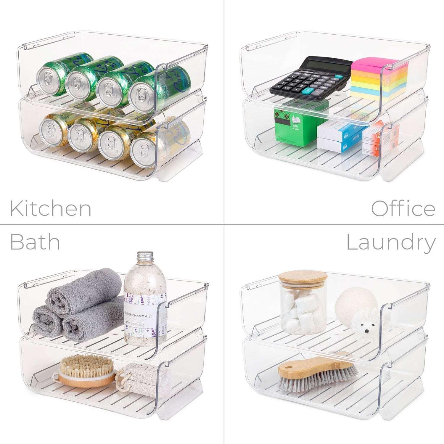 Smart Design 2-Pack Clear Stackable Bottle Organizer - Image 4
