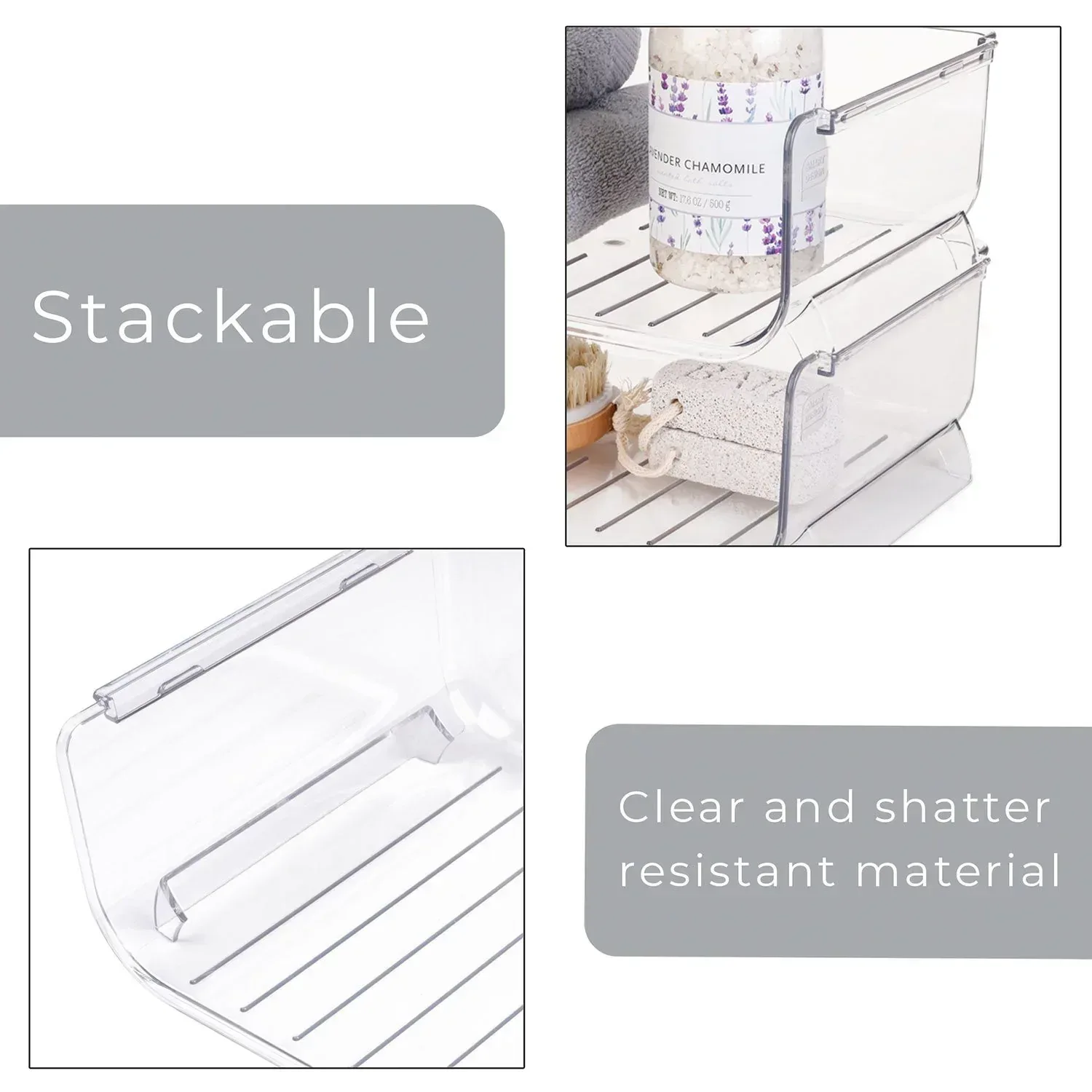 Smart Design 2-Pack Clear Stackable Bottle Organizer - Image 5