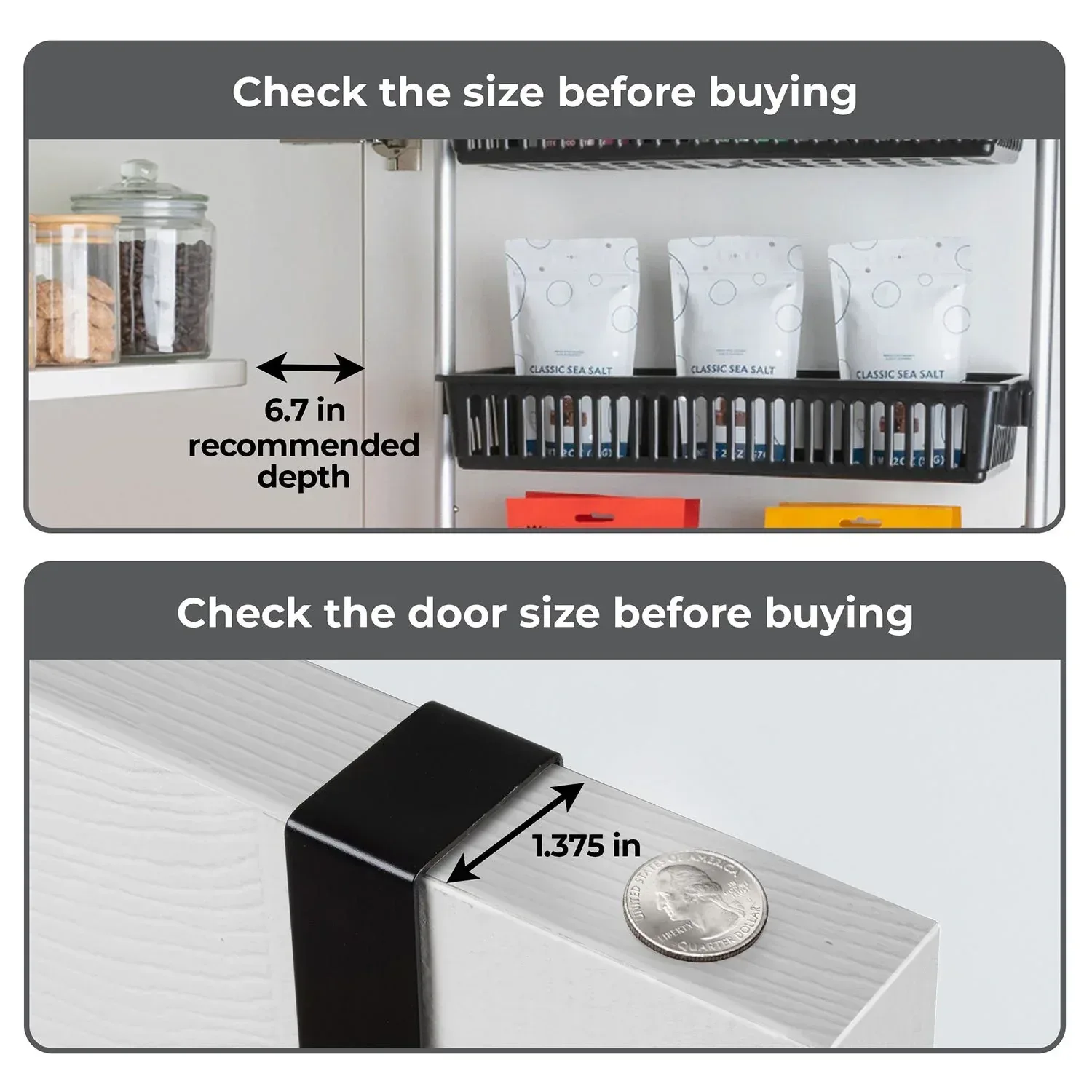 Smart Design 6-Tier Pantry Organizer with 6 Full Baskets, Choose Color - Image 11