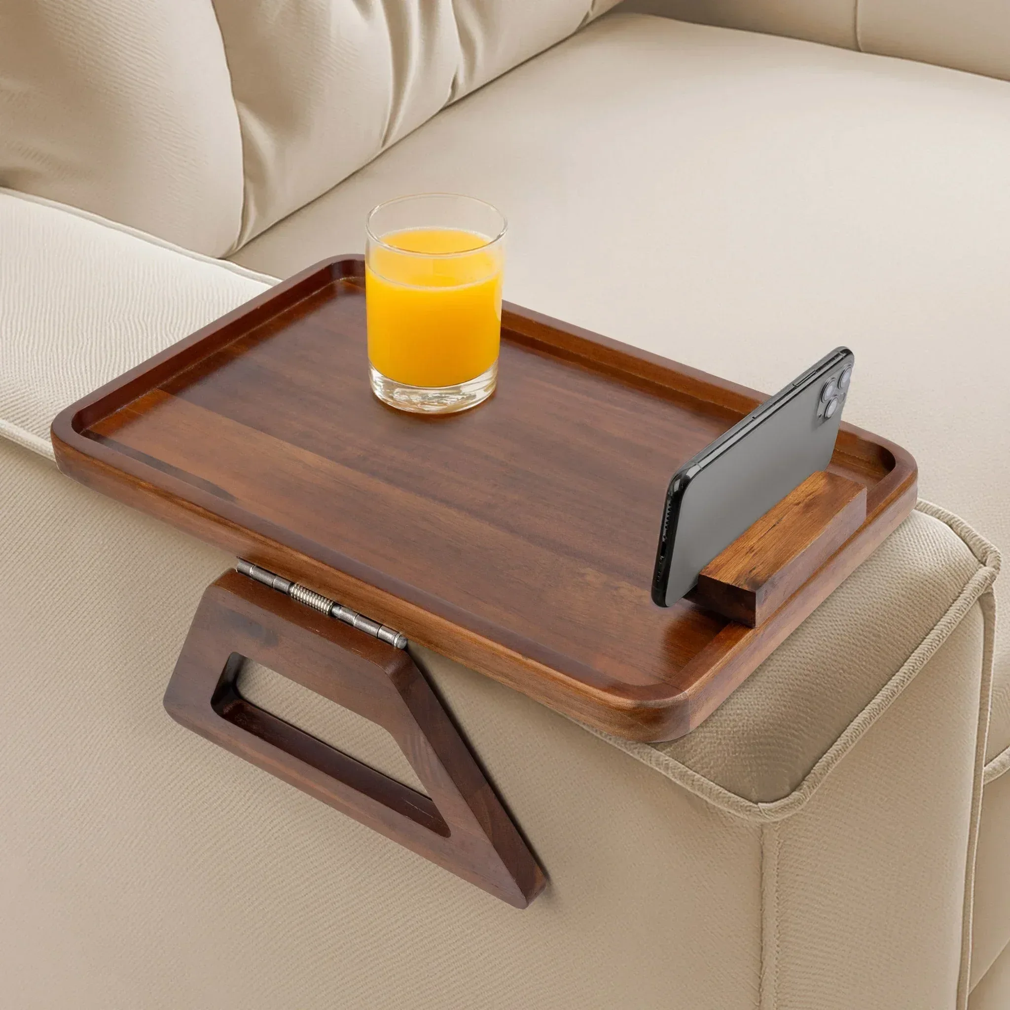 Smart Design Acacia Armrest Tray - Image 5