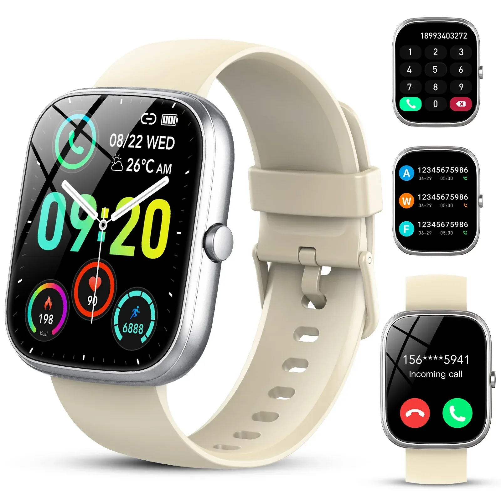 Smart Watch Fits for Android and iPhone, IP68 Waterproof Smartwatch for Women Men 100+ Sports Modes 1.91-inch Fitness Tracker, Smart Watch with Bluetooth Call(Answer/Make Calls), for Gift Black - Image 10