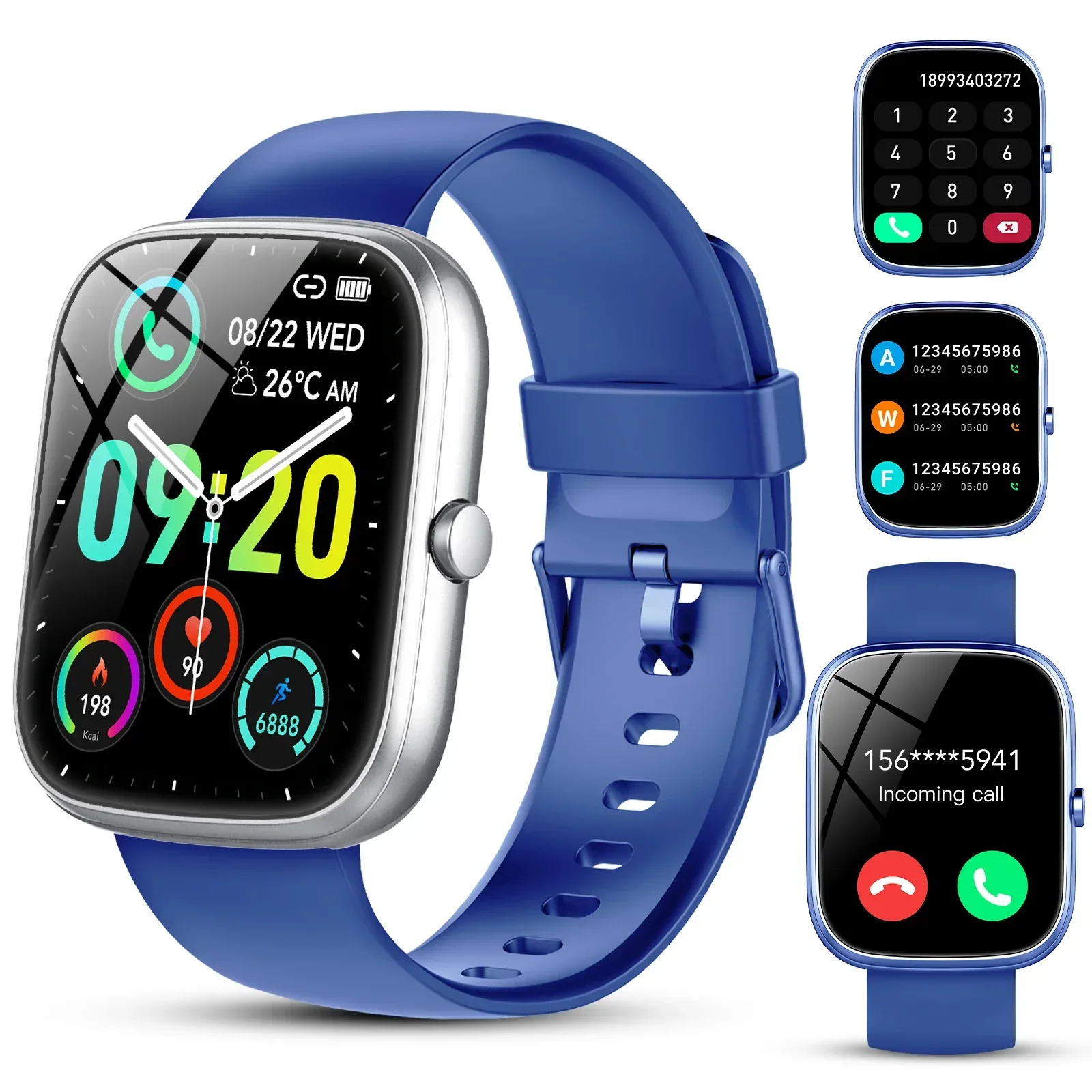 Smart Watch Fits for Android and iPhone, IP68 Waterproof Smartwatch for Women Men 100+ Sports Modes 1.91-inch Fitness Tracker, Smart Watch with Bluetooth Call(Answer/Make Calls), for Gift Black - Image 7