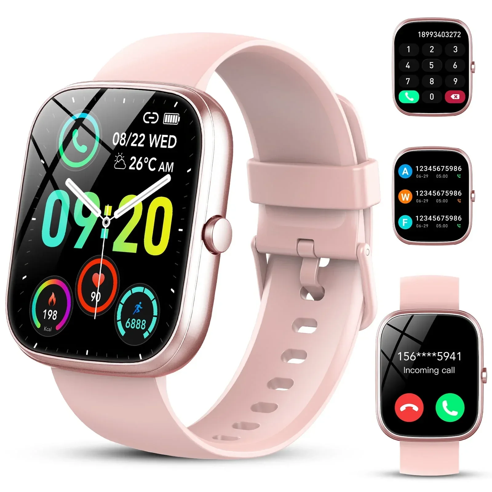Smart Watch Fits for Android and iPhone, IP68 Waterproof Smartwatch for Women Men 100+ Sports Modes 1.91-inch Fitness Tracker, Smart Watch with Bluetooth Call(Answer/Make Calls), for Gift Black - Image 8