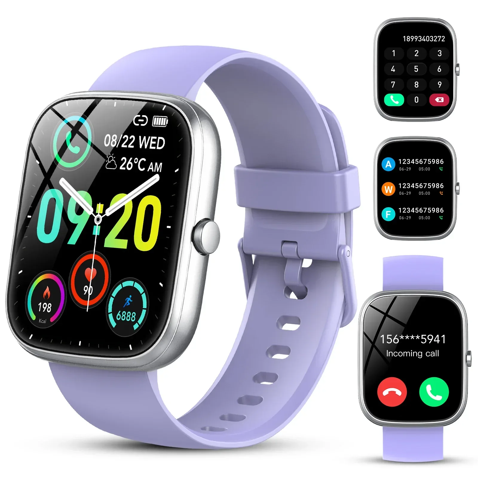 Smart Watch Fits for Android and iPhone, IP68 Waterproof Smartwatch for Women Men 100+ Sports Modes 1.91-inch Fitness Tracker, Smart Watch with Bluetooth Call(Answer/Make Calls), for Gift Black - Image 9