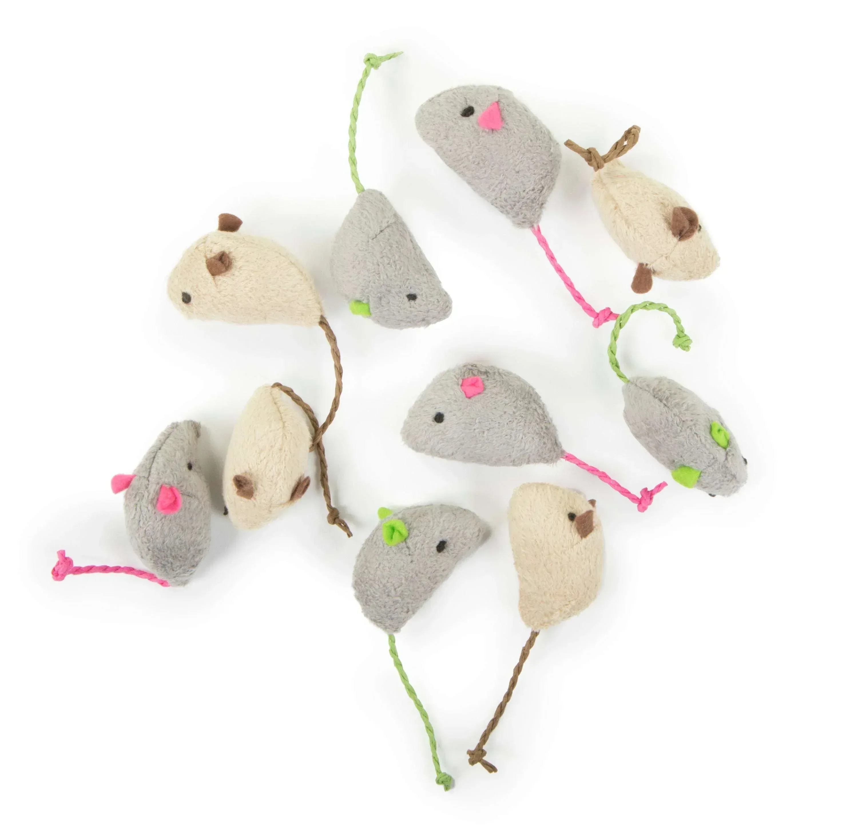 SmartyKat Skitter Critters Value Pack, Soft Plush Catnip Filled Mice Cat Toys, 10 Count - Image 3