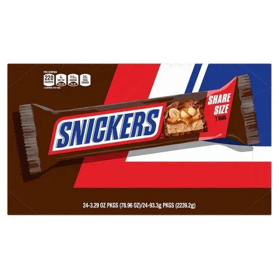 Snickers Chocolate Candy Bars, Share Size, 3.29 oz, 24 count - Image 4