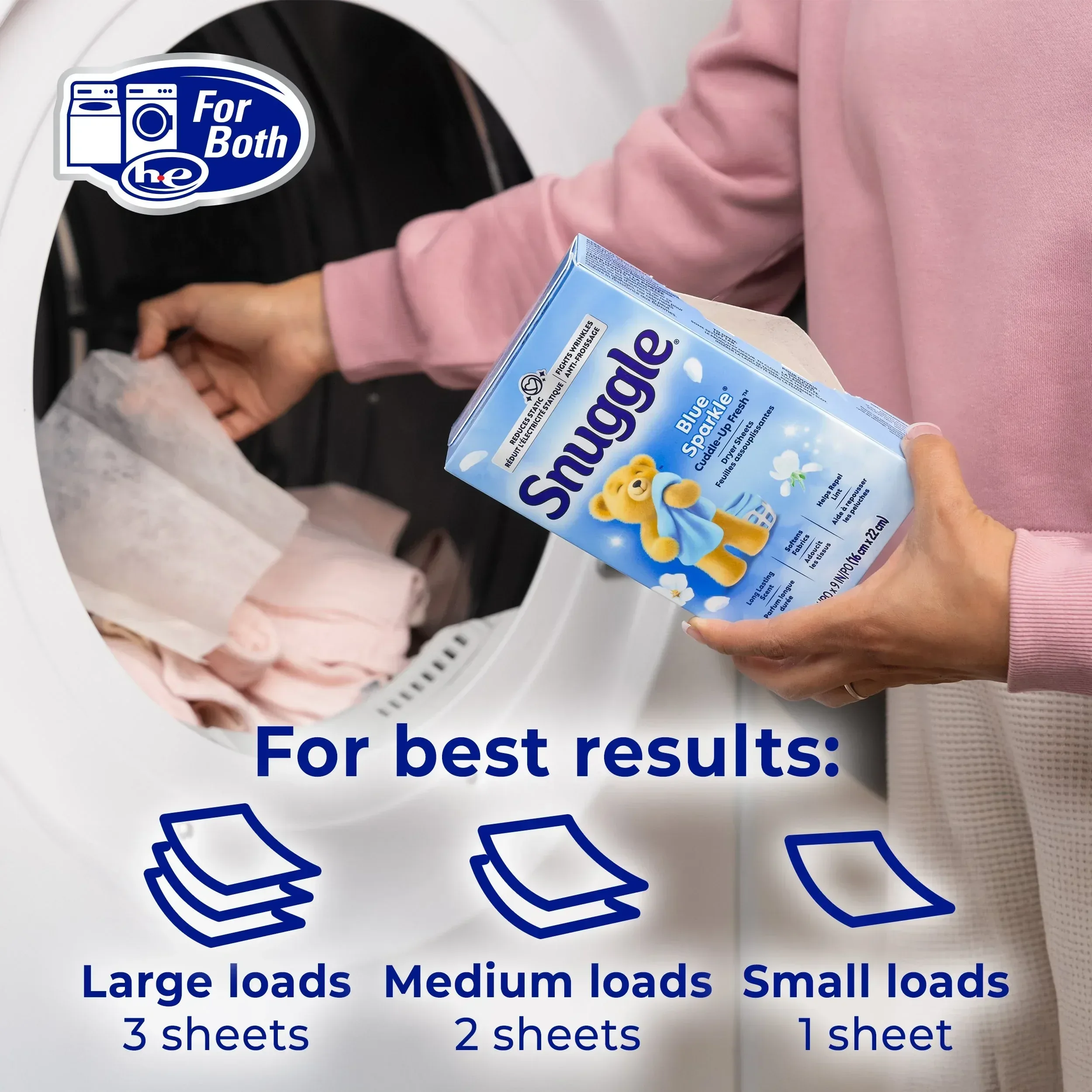 Snuggle Fabric Softener Dryer Sheets, Blue Sparkle, 320 ct. - Image 6