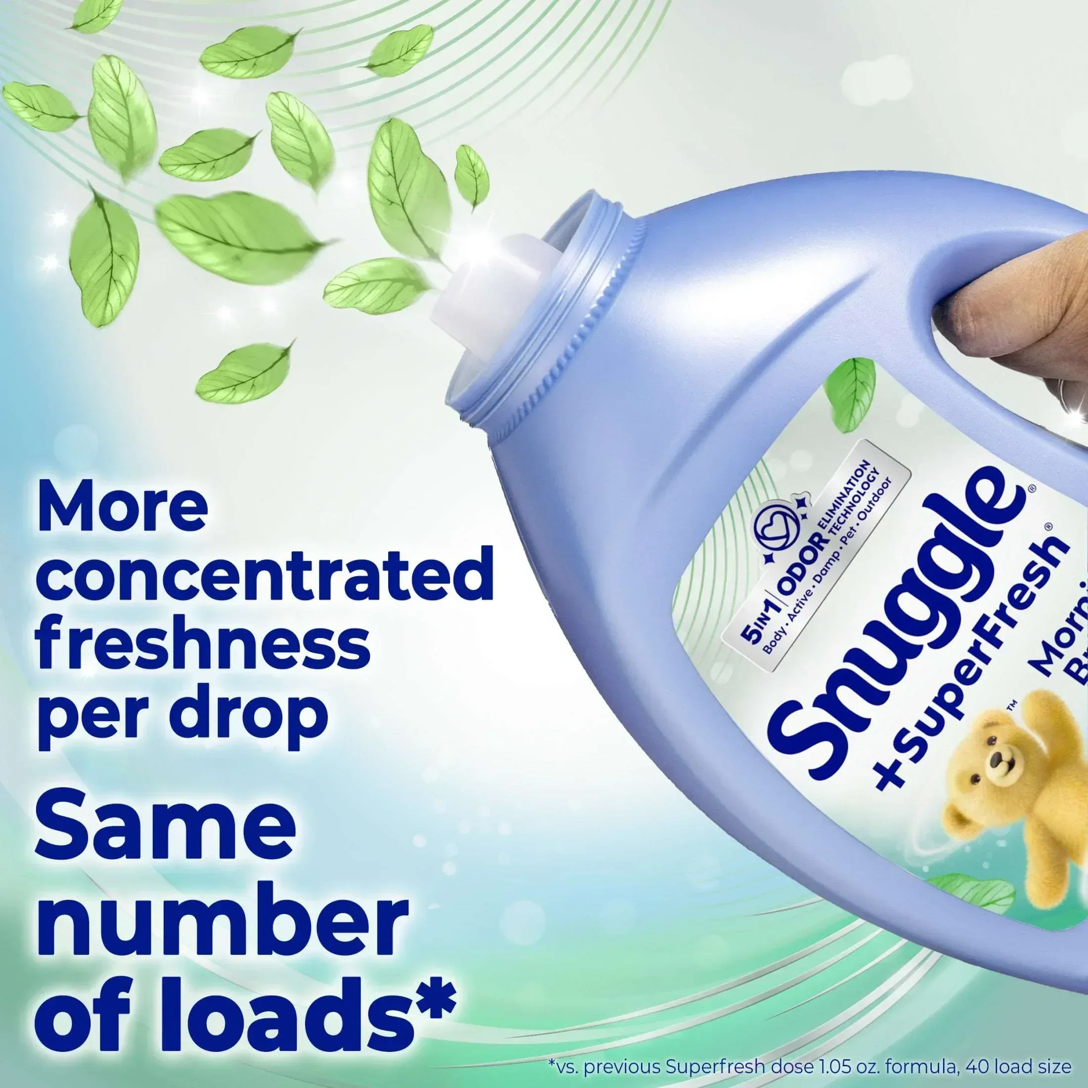 Snuggle SuperFresh Liquid Fabric Softener with Odor Eliminating Technology, Morning Breeze, 35.7 oz, 40 Loads - Image 2