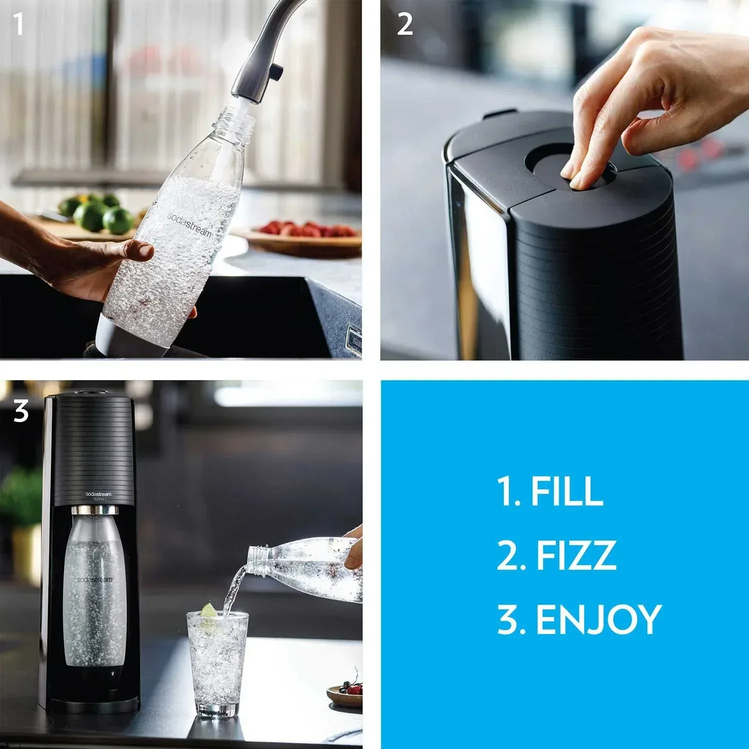 SodaStream Terra Starter Kit with Cherry Bubly Designed Bottle - Image 3