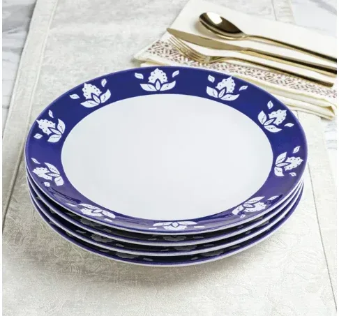 Sofia Home 4 Pack Indigo Round Stoneware Dinner Plates by Sofia Vergara - Image 3