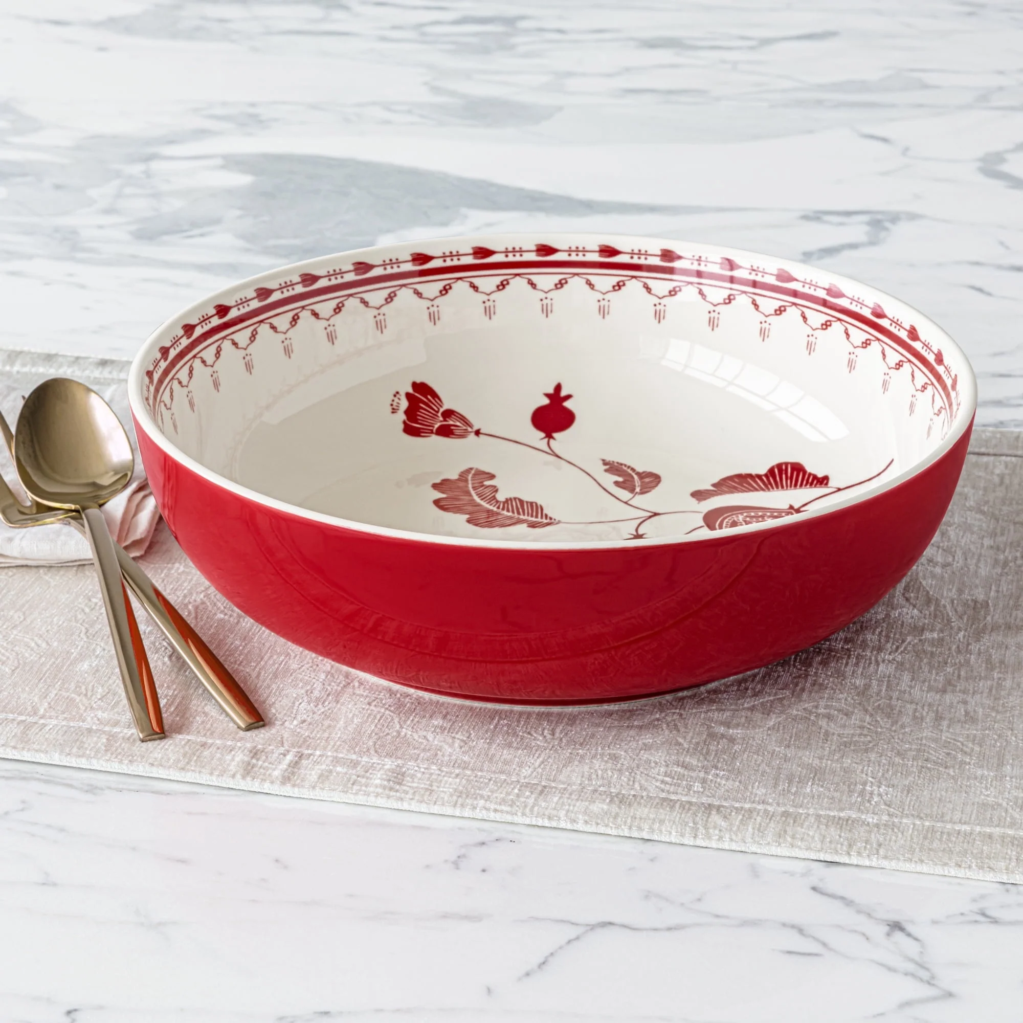 Sofia Home Red Stoneware Serve Bowl - Image 4
