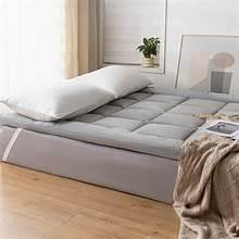 Soft Breathable Mattress Pad with Pillow Covers, Gray, for Bedroom, Guest Room, Dorm, Hotel (160 * 200cm)