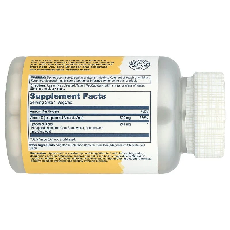 Solaray, Enhanced Absorption, Liposomal Vitamin C, 100 VegCaps - Image 2