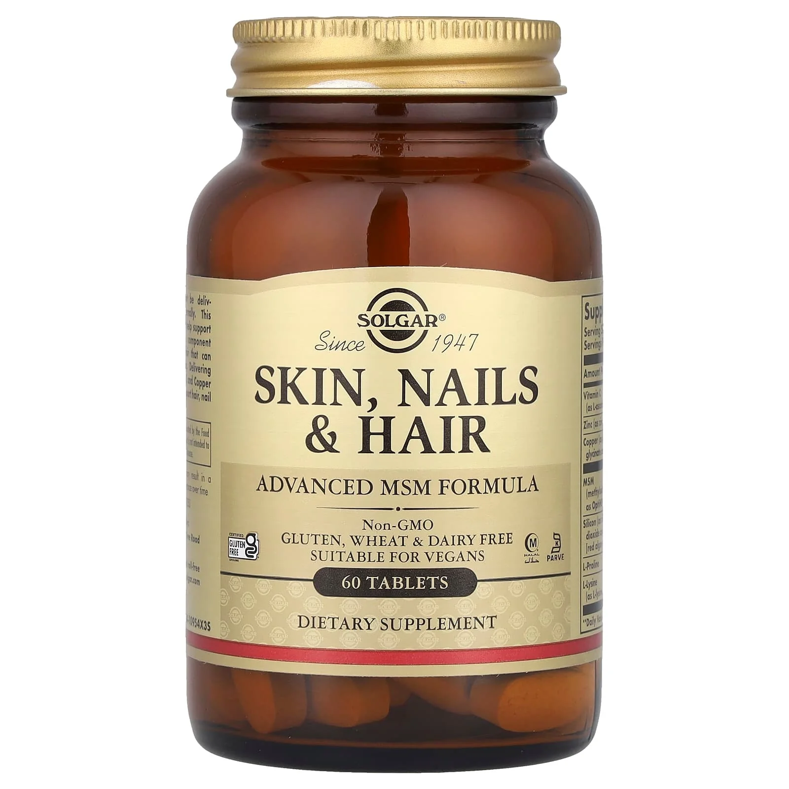Halal Solgar, Skin, Nails & Hair, Advanced MSM Formula, Tablets