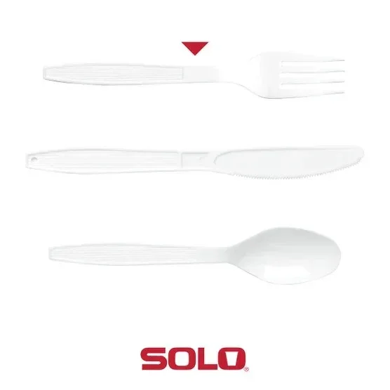 Solo Heavyweight Plastic Fork, White, 500-count - Image 5