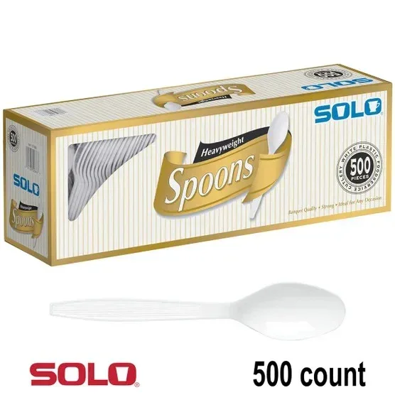 Solo Heavyweight Plastic Spoon, White, 500-count - Image 2