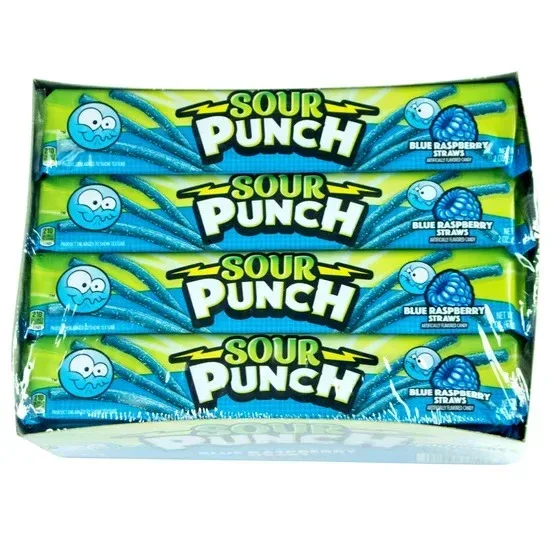 Sour Punch Straws, Blue Raspberry, 2 oz, 24-count - Image 3