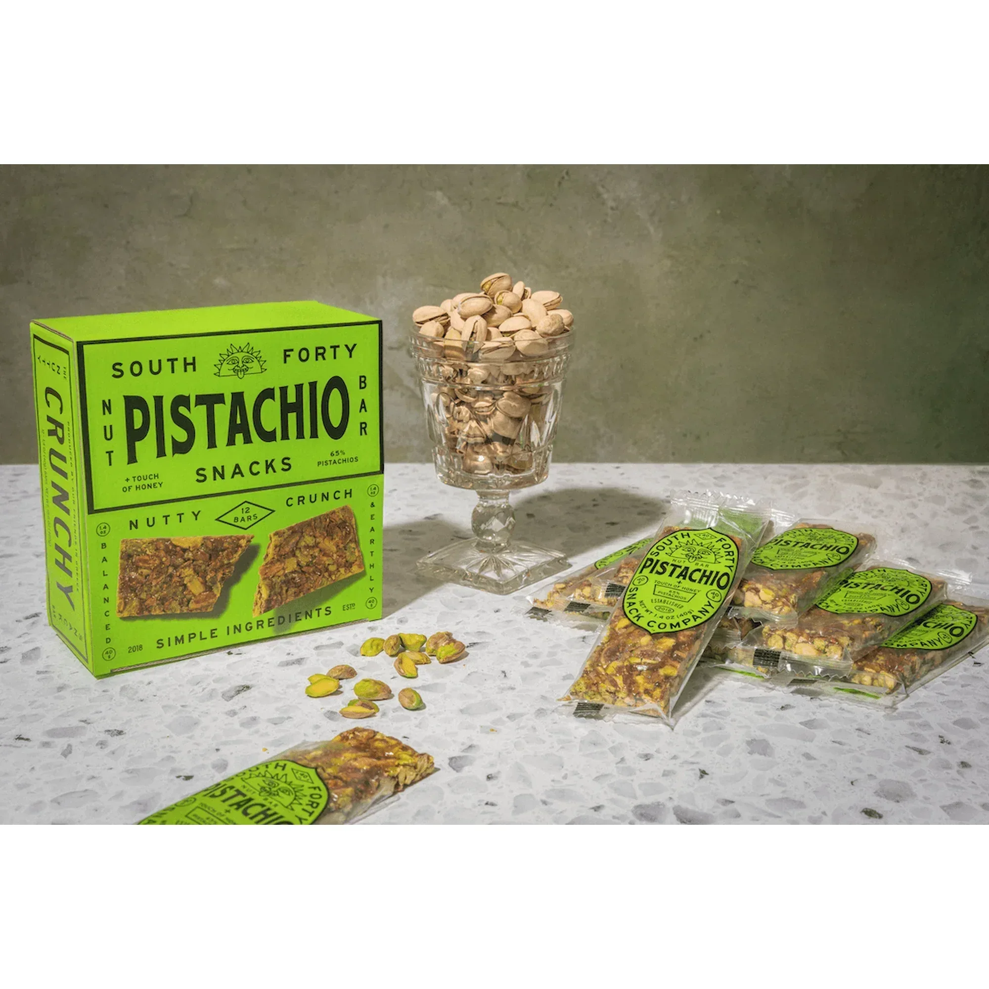 South 40 Snacks Crunchy Pistachio Nut Bars, 12 pack - Image 3