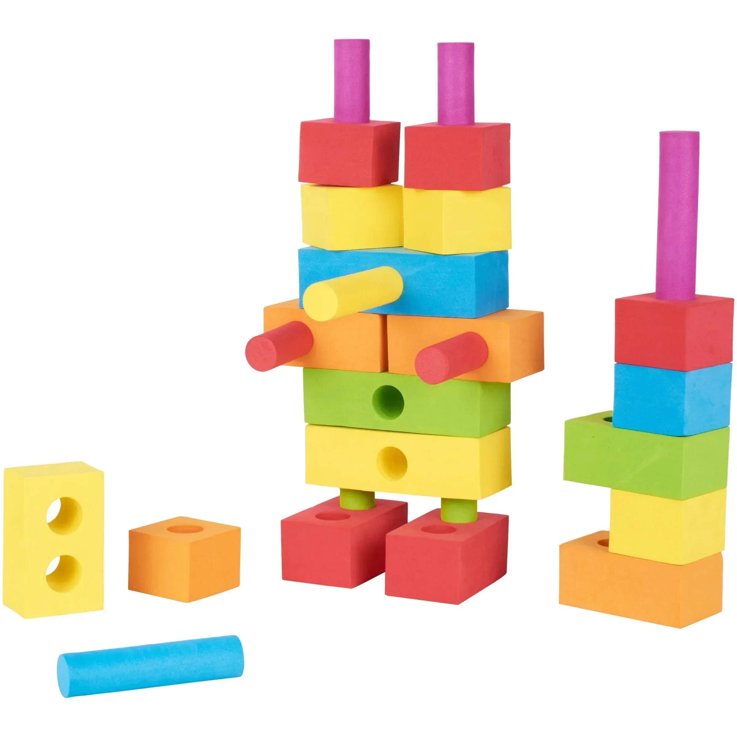 Spark Create Imagine Foam Peg Building Blocks, 100 Pieces, Baby and Toddler Toys - Image 2