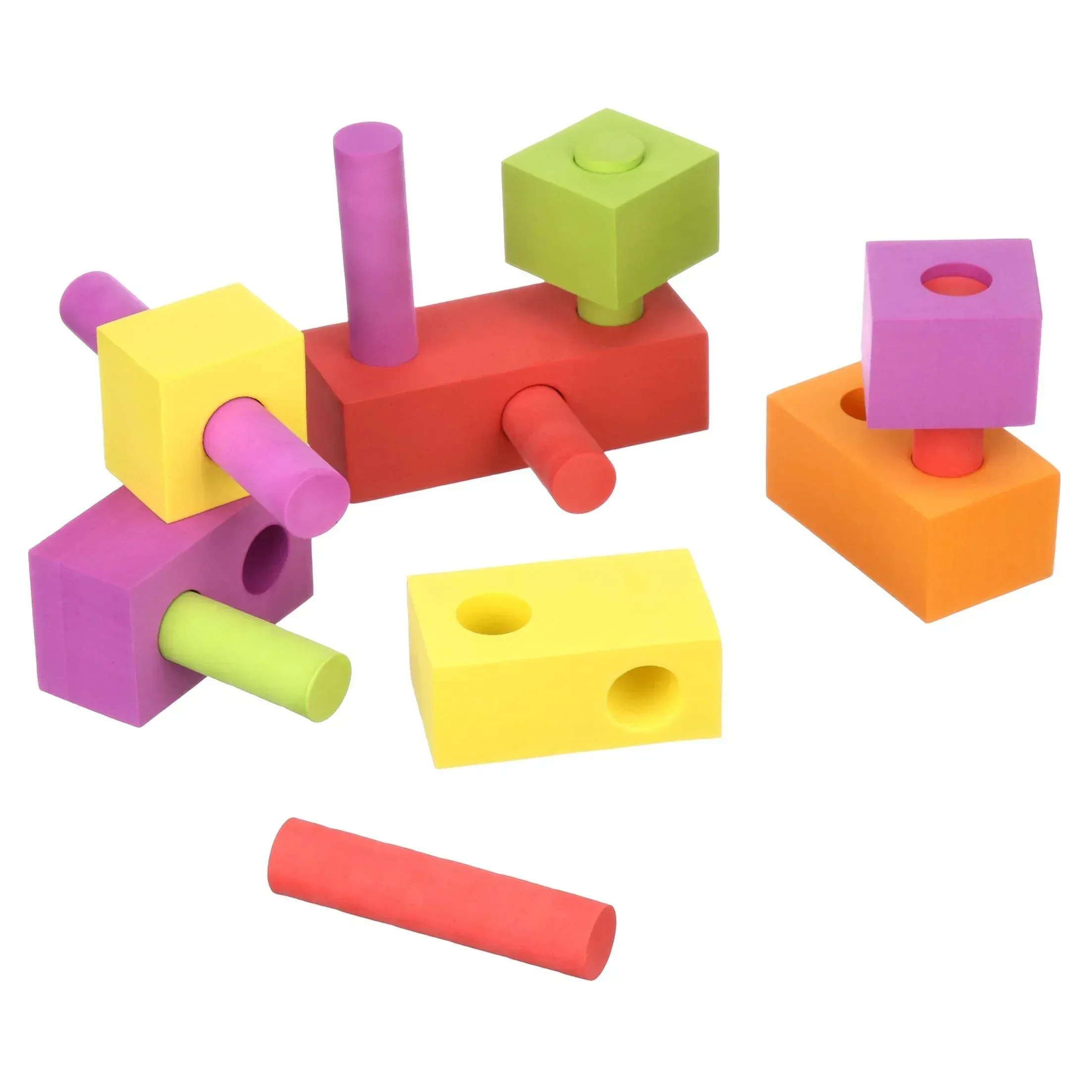 Spark Create Imagine Foam Peg Building Blocks, 100 Pieces, Baby and Toddler Toys - Image 8