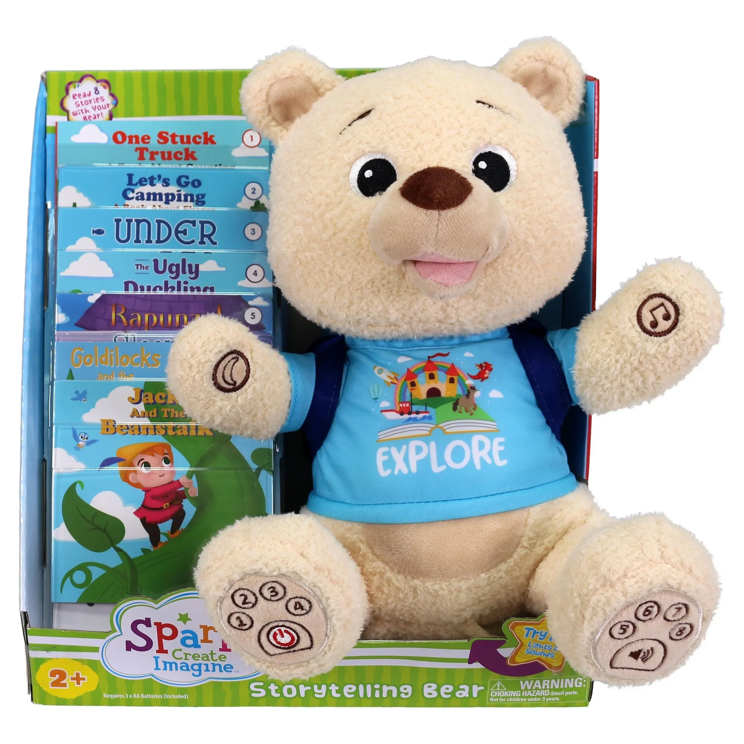 Spark Create Imagine Interactive Learning Bear, Recites 8 Stories, Sings 6 Songs, Baby and Toddler Toys - Image 4