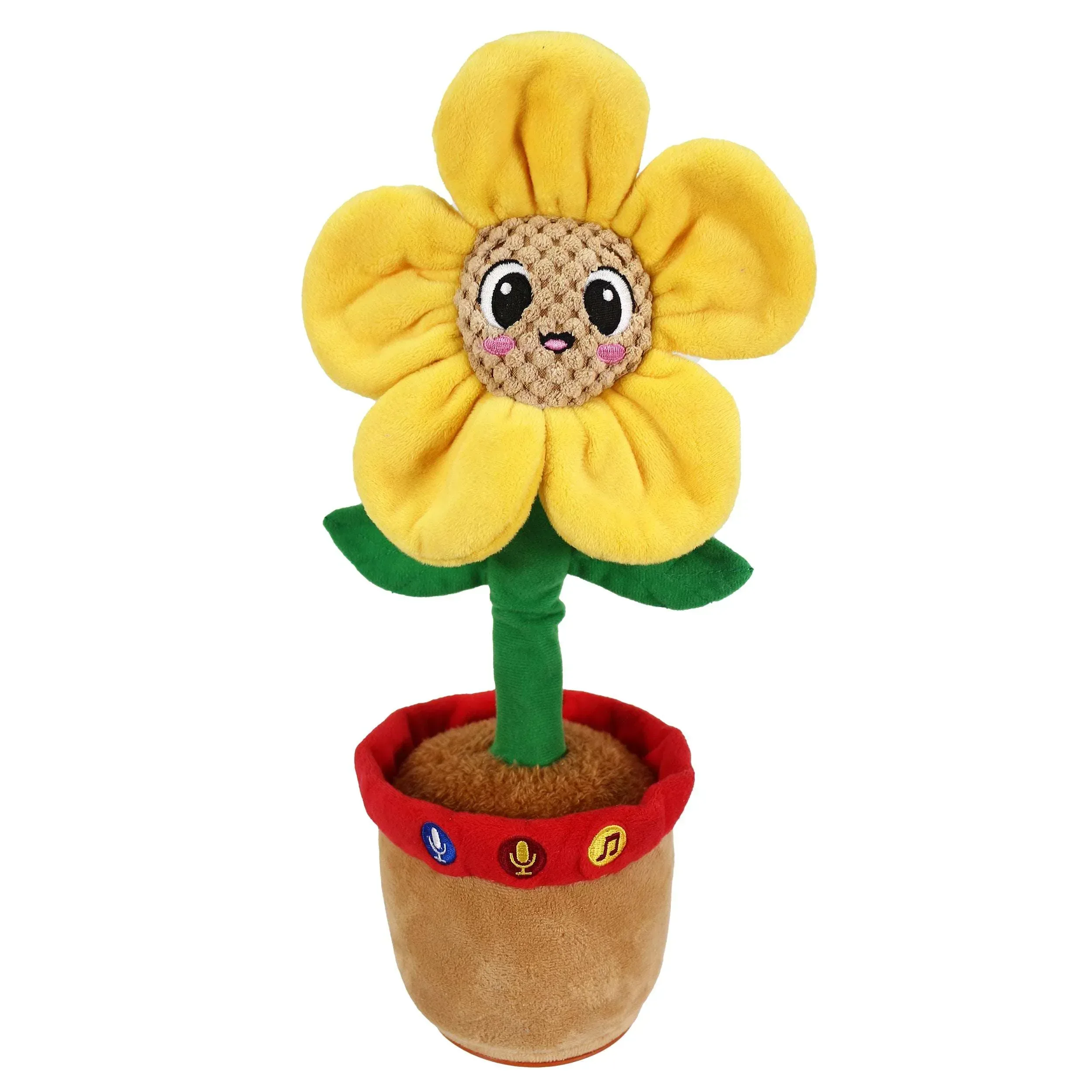 Spark Create Imagine Learning Bilingual Talking and Dancing Plush Sunflower, 14 inch, Light Features, Repeats What You Say - Image 2
