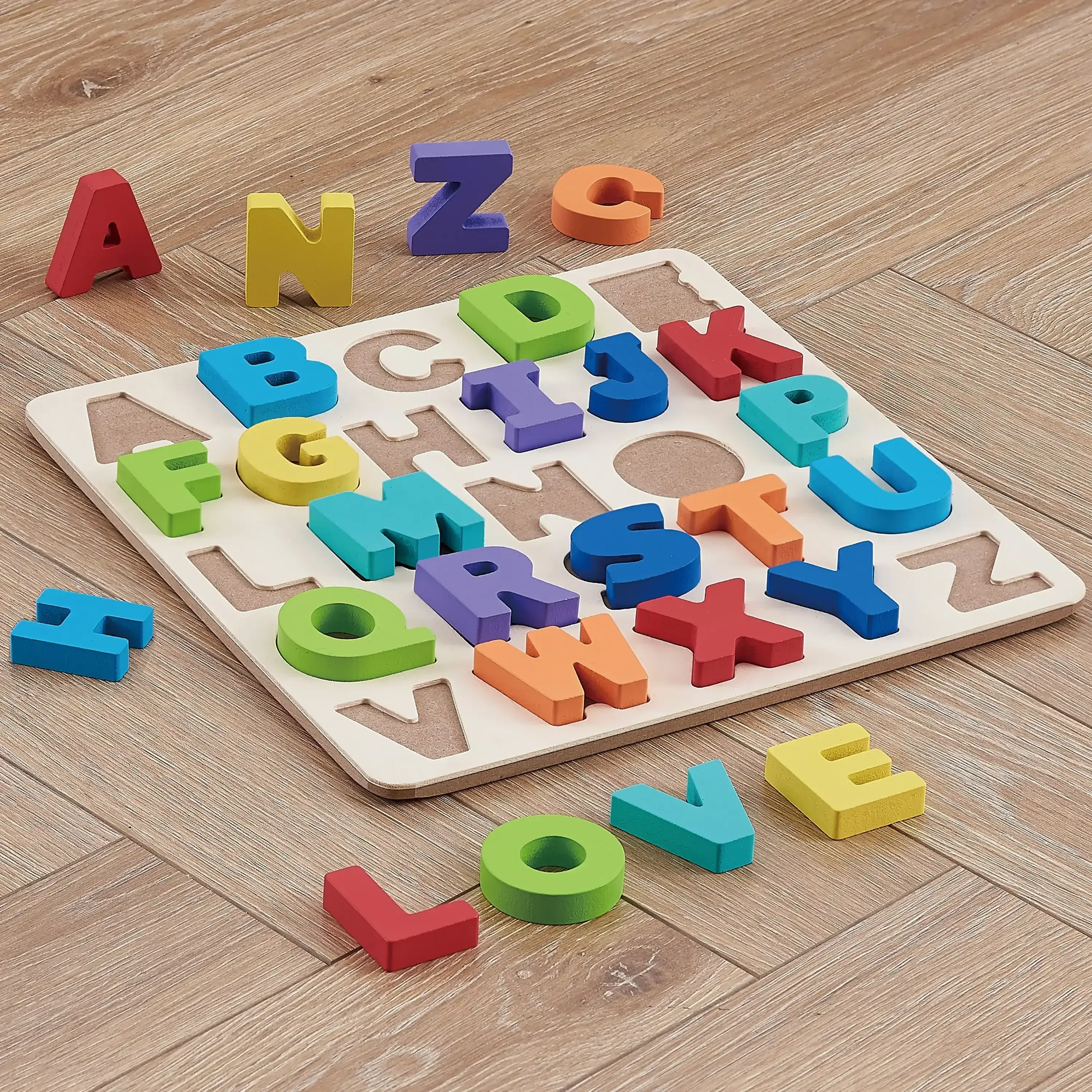Spark Create Imagine Wooden Alphabet Puzzle, Baby and Toddler Toys for Children Ages 18 Months - Image 2