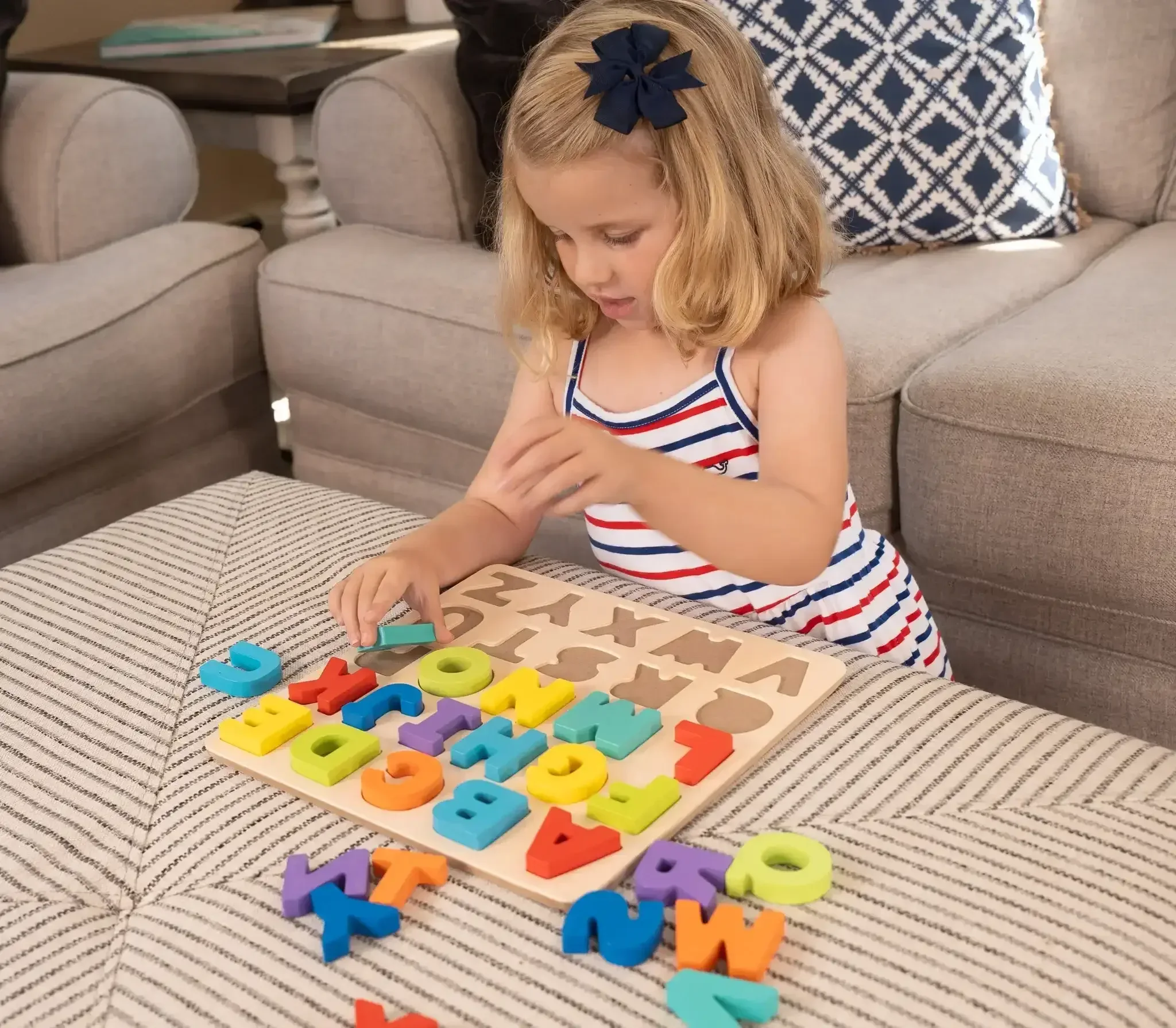 Spark Create Imagine Wooden Alphabet Puzzle, Baby and Toddler Toys for Children Ages 18 Months - Image 5