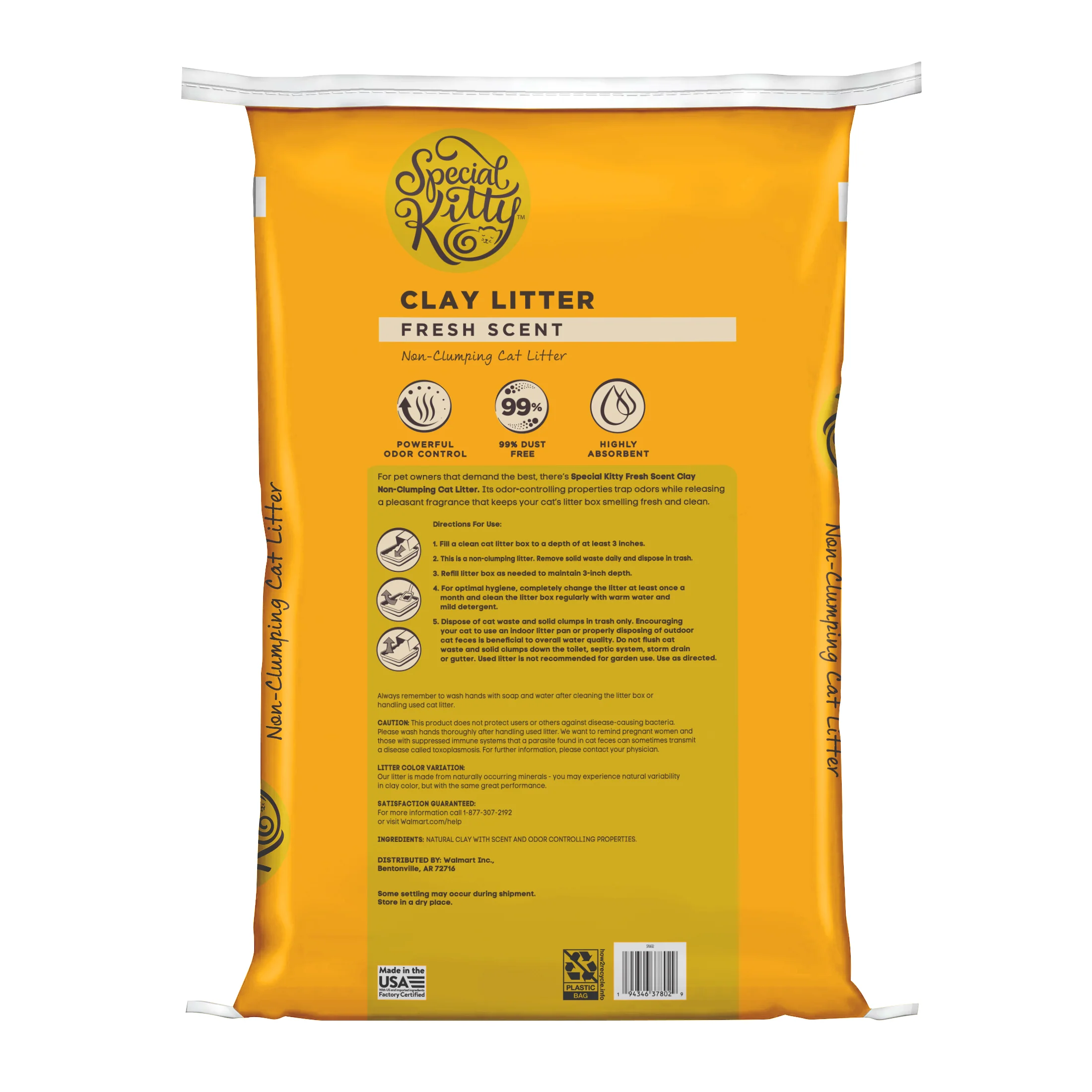 Special Kitty Non-Clumping Clay Cat Litter, Fresh Scent, 48 lb Bag - Image 4