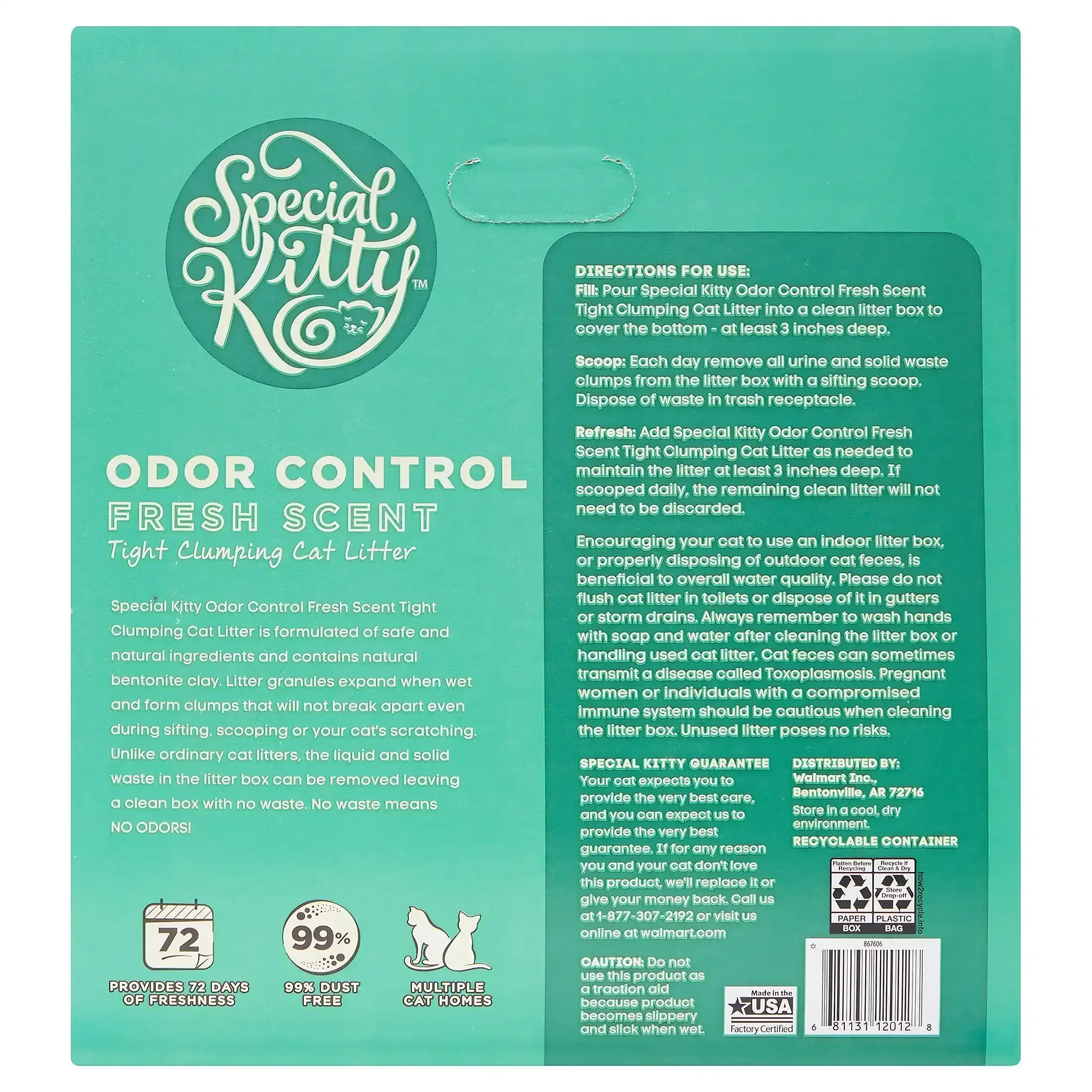 Special Kitty Scoopable Tight Clumping Cat Litter, Fresh Scent, 20 lb - Image 5
