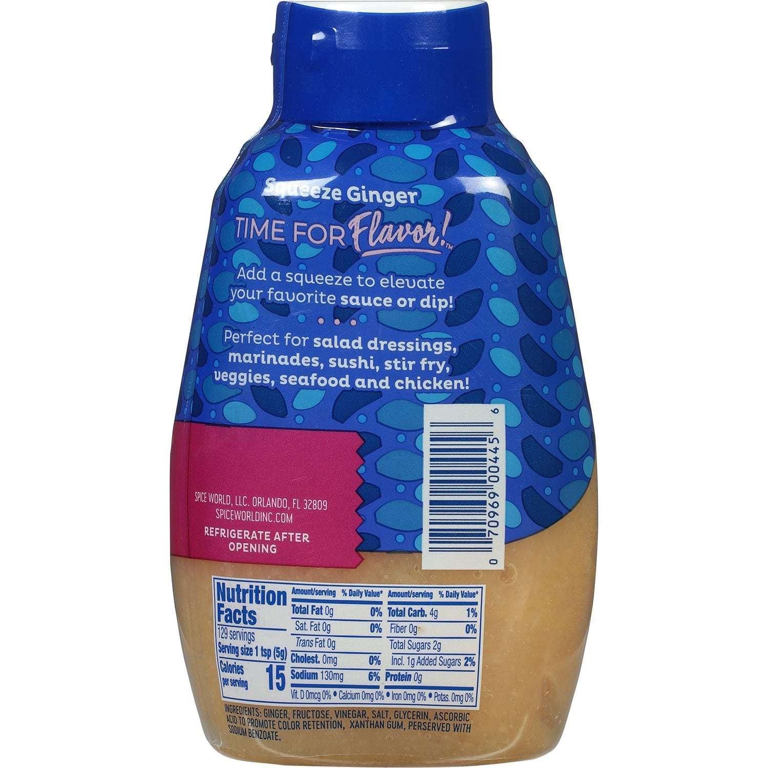 Spice World Squeeze Minced Ginger Seasoning 22.75 oz. - Image 3