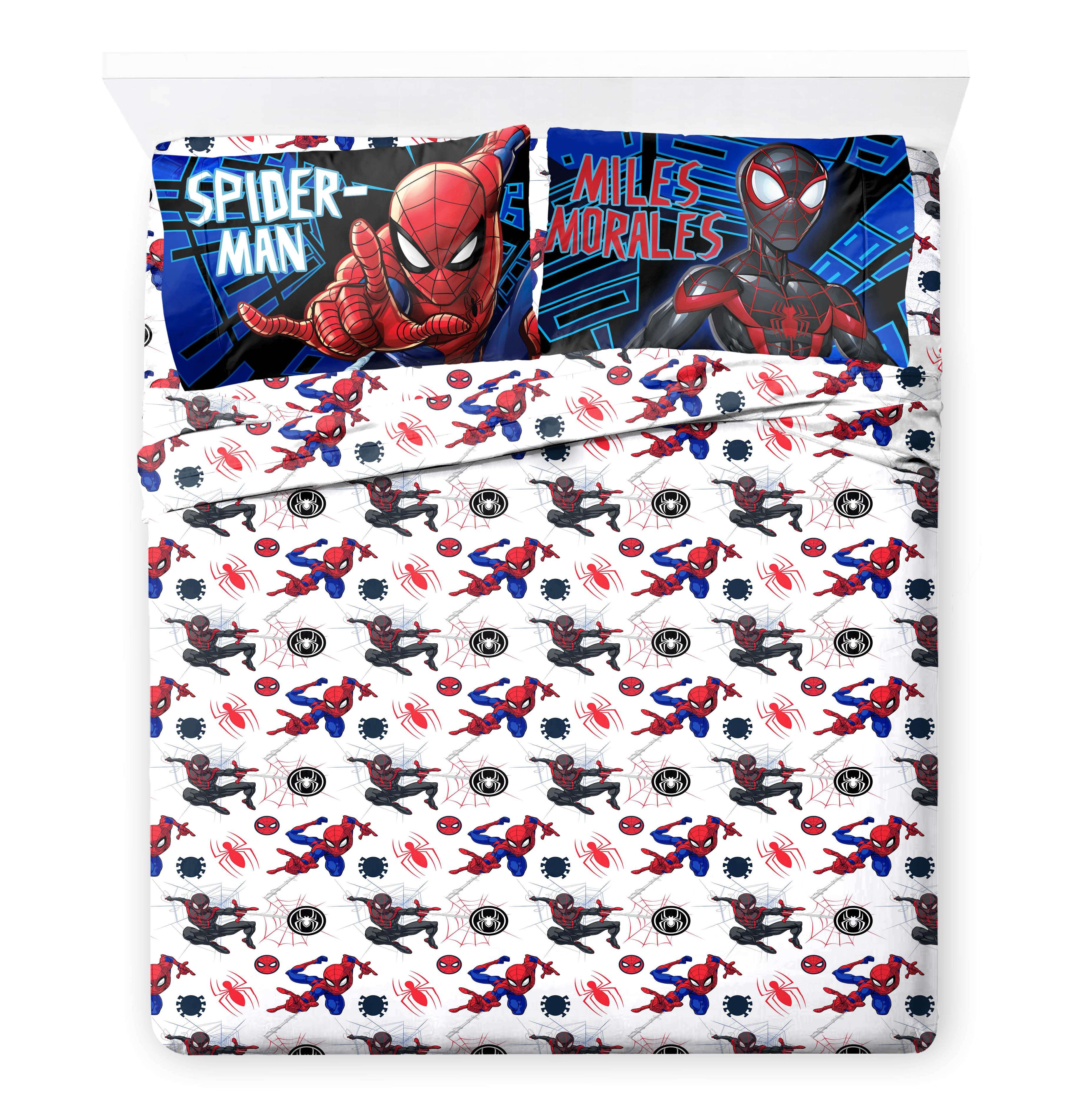 Spider-Man Kids 3-Piece Twin Sheet Set, Microfiber, White, Marvel - Image 11