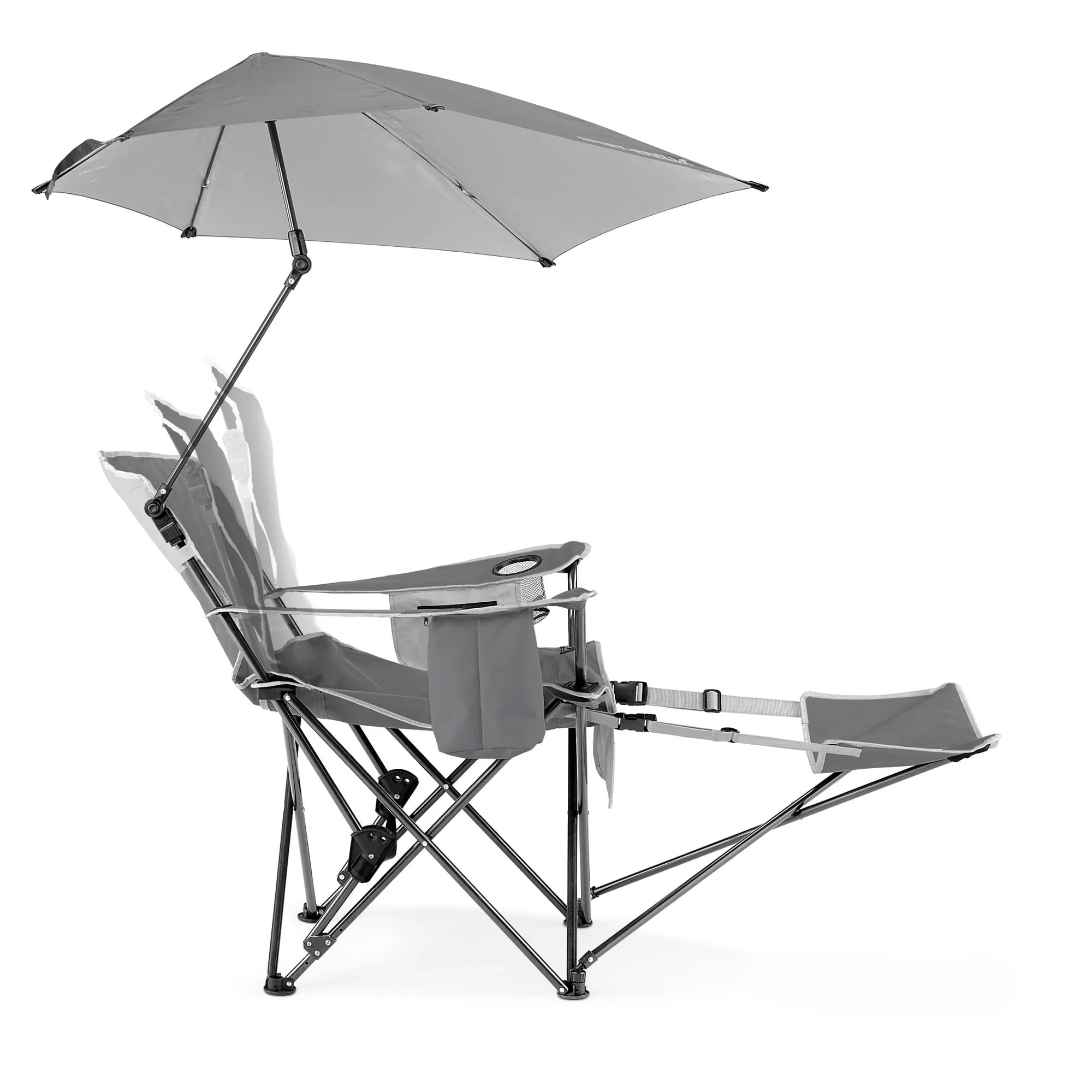 Sport-Brella Grey Camping Chair, with Clamp-On Sun Shade - Image 5