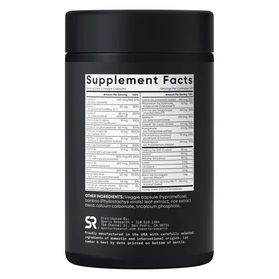 Sports Research Advanced Multivitamin, 180 Veggie Capsules - Image 3