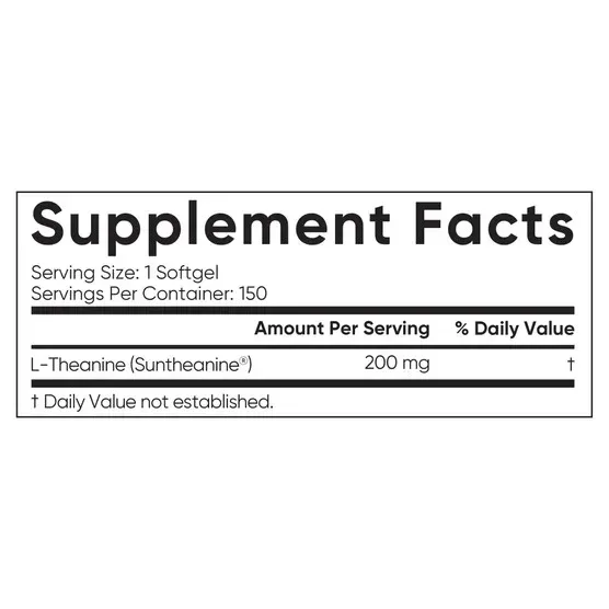 Sports Research L-Theanine Suntheanine 200 mg, 150 Softgels - Image 4