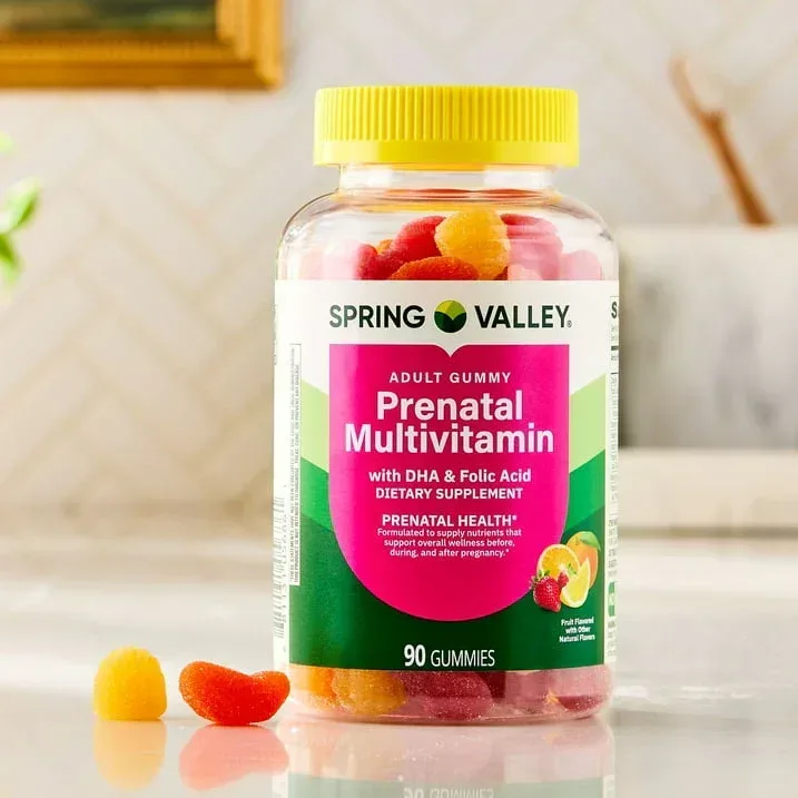 Spring Valley DHA and Folic Acid Prenatal Multivitamin Dietary Supplement Gummies, Fruit Flavor, 90 Count - Image 2